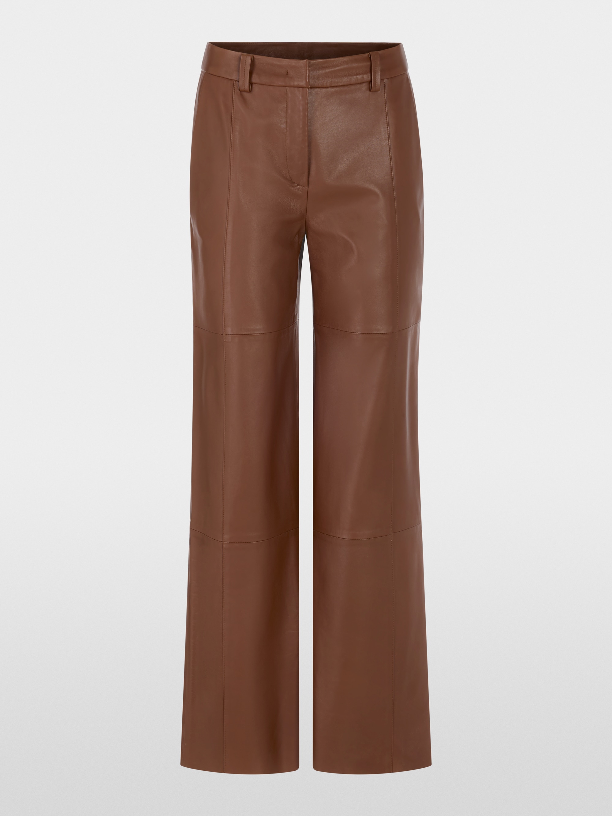 Leren broek WARRI met hoge taille