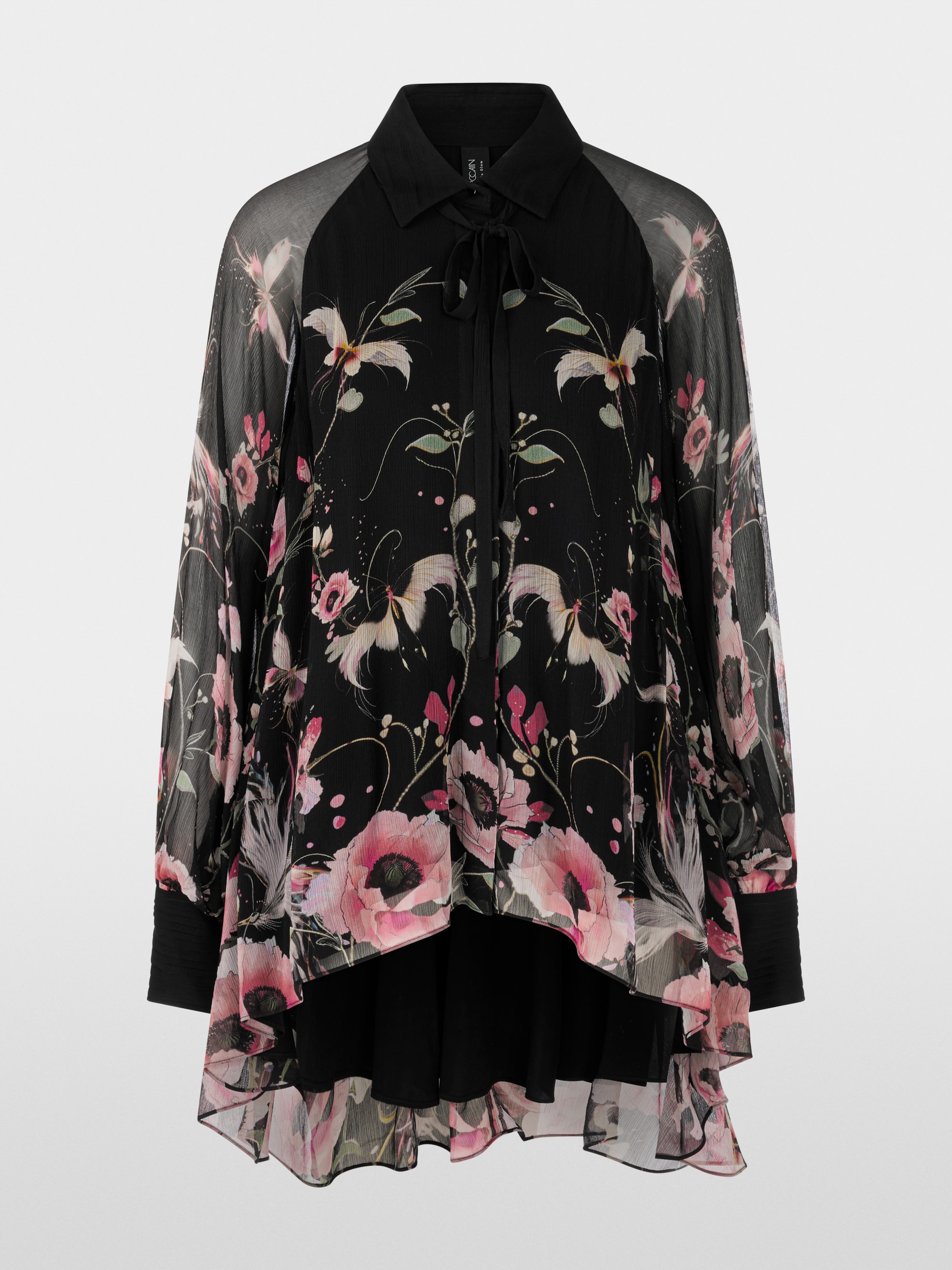 Lange Bluse mit Blumenmuster