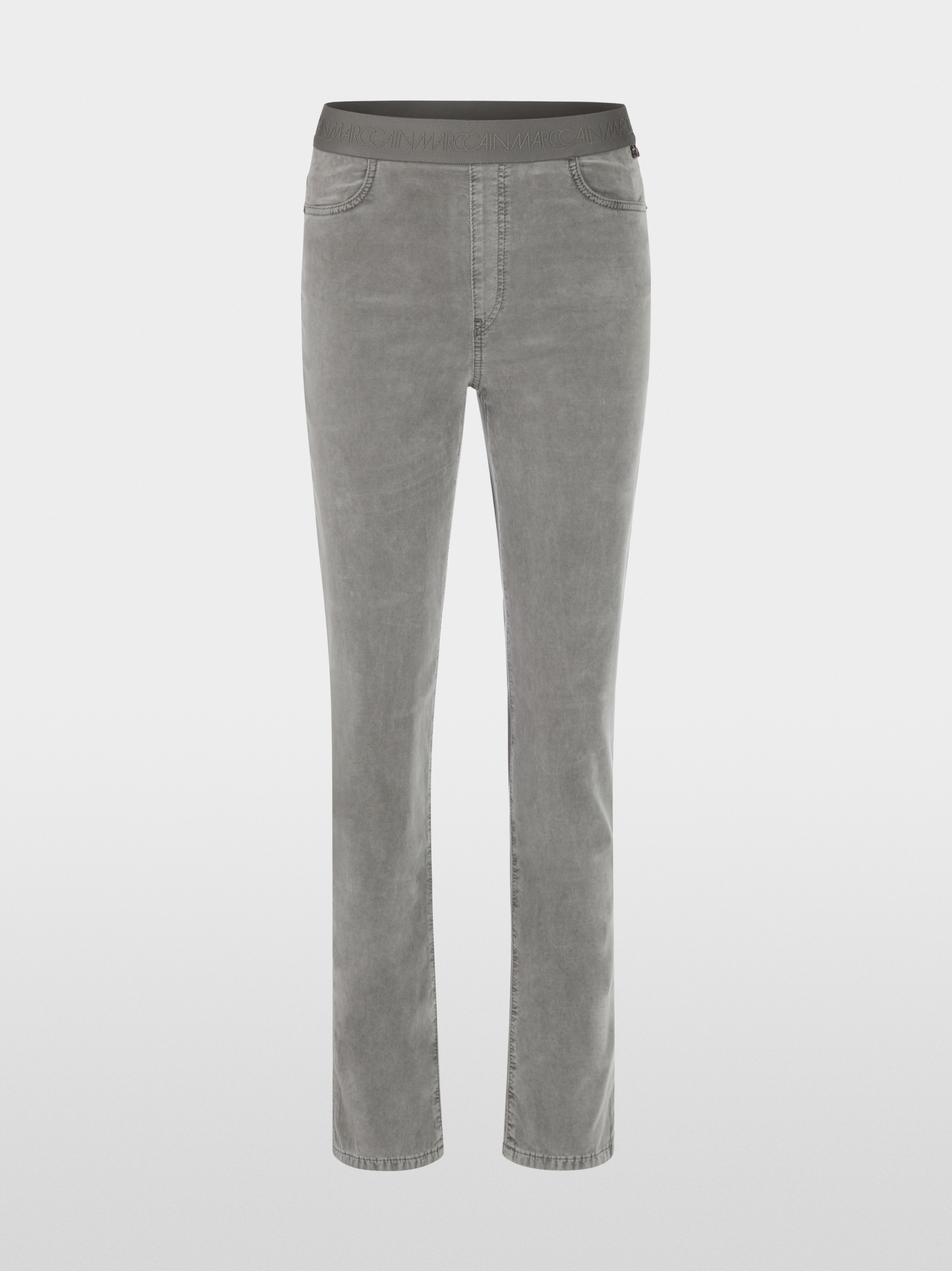 SIENA slim fit velvet pull-on trousers