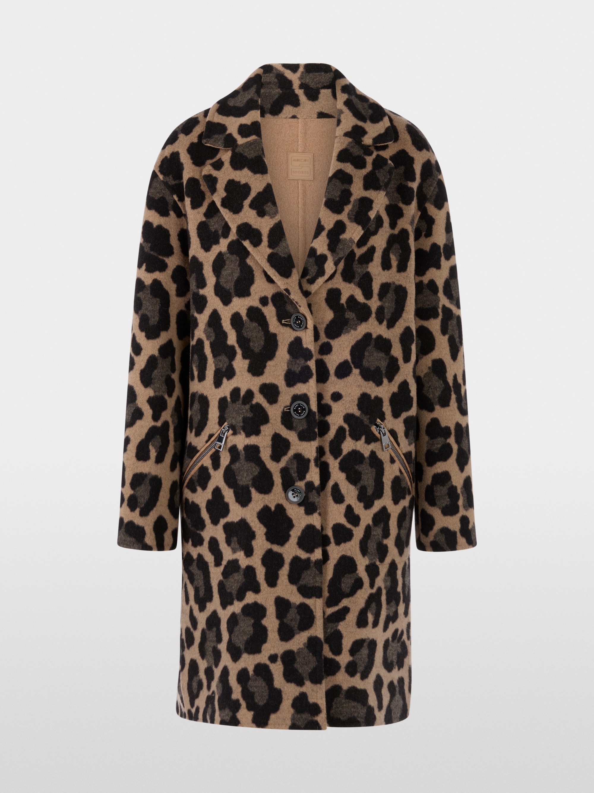 Reversible coat with leopard print