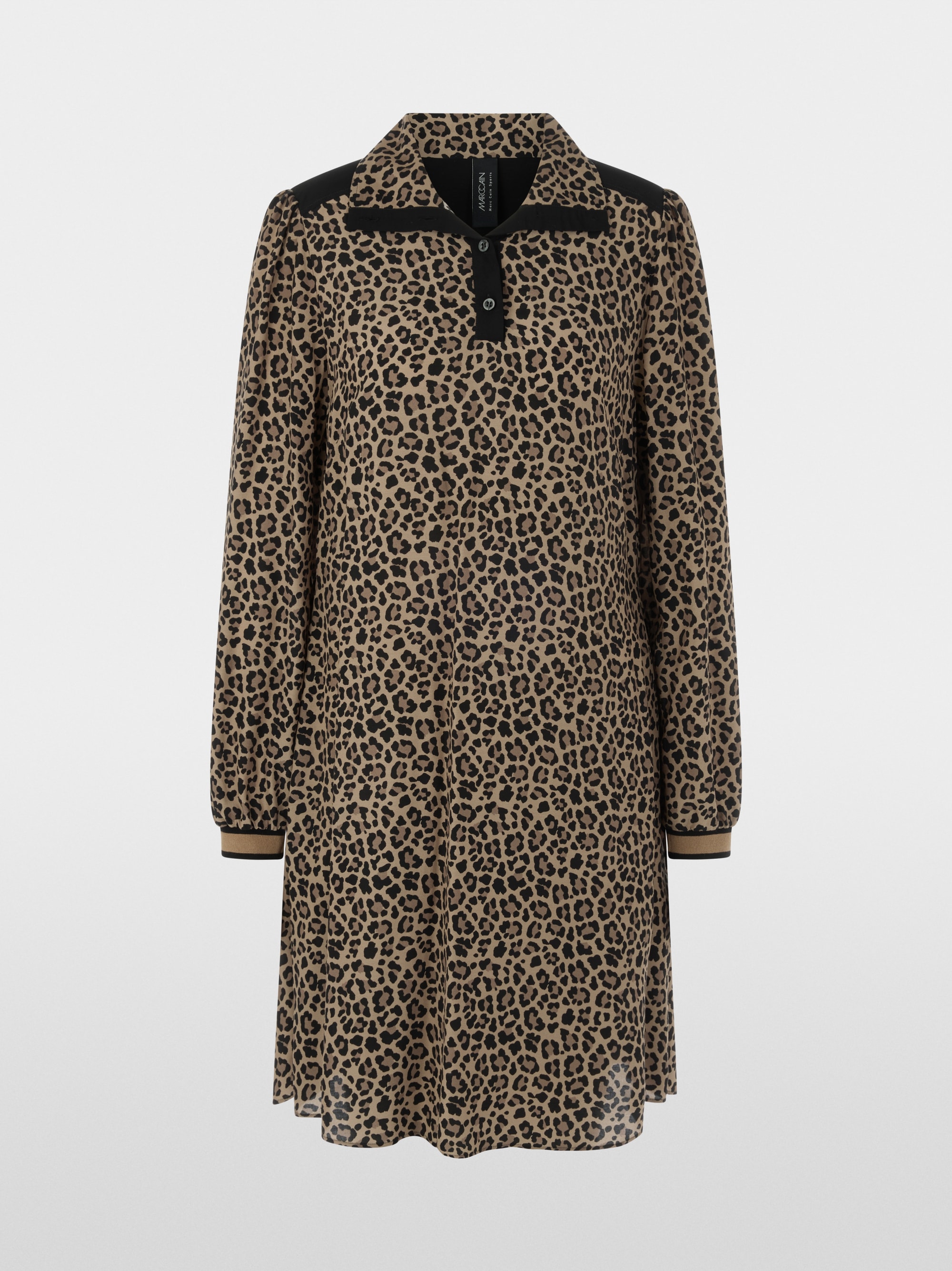 Leo print dress with gathered detail