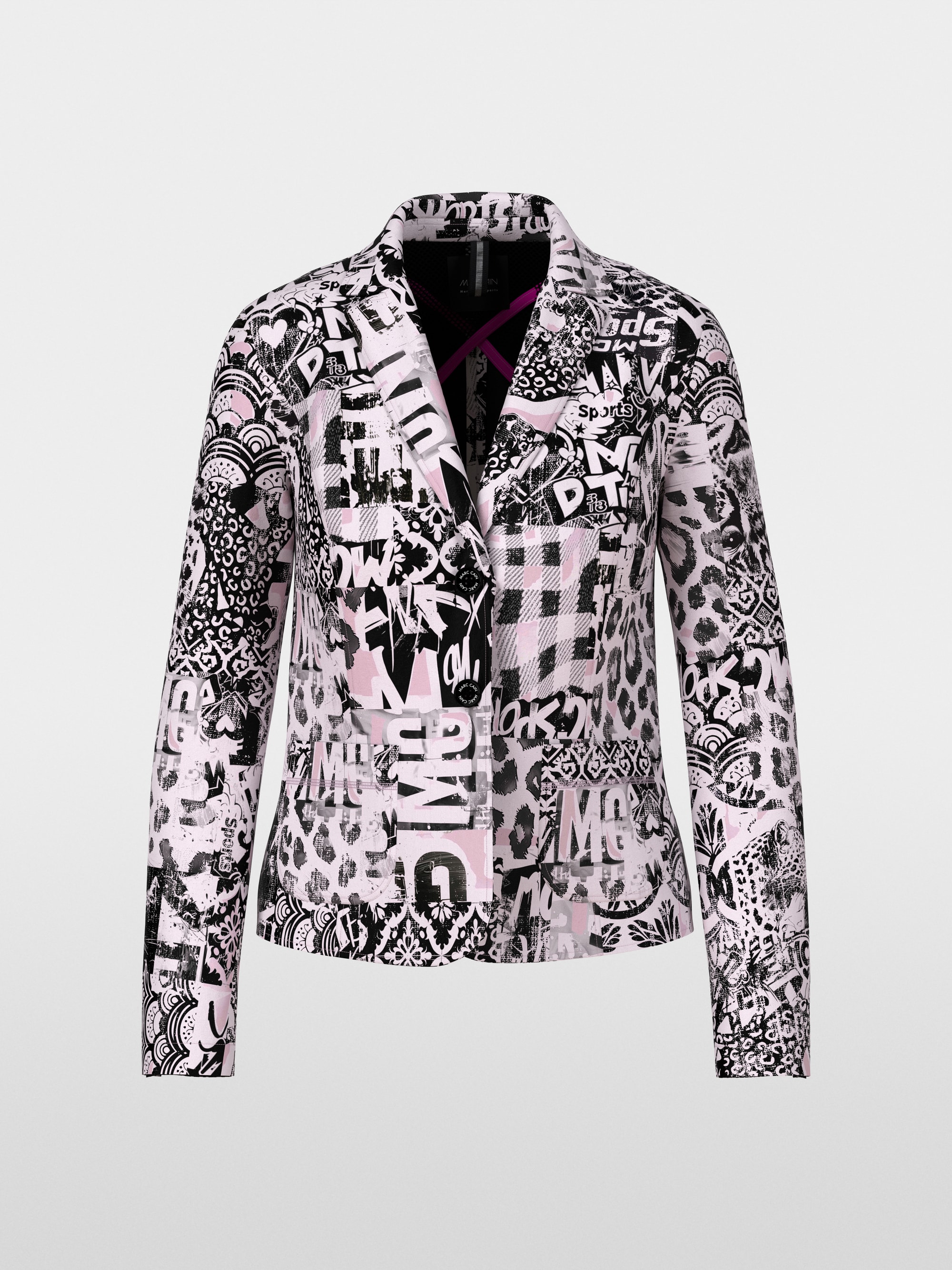 Printed blazer in scuba jersey