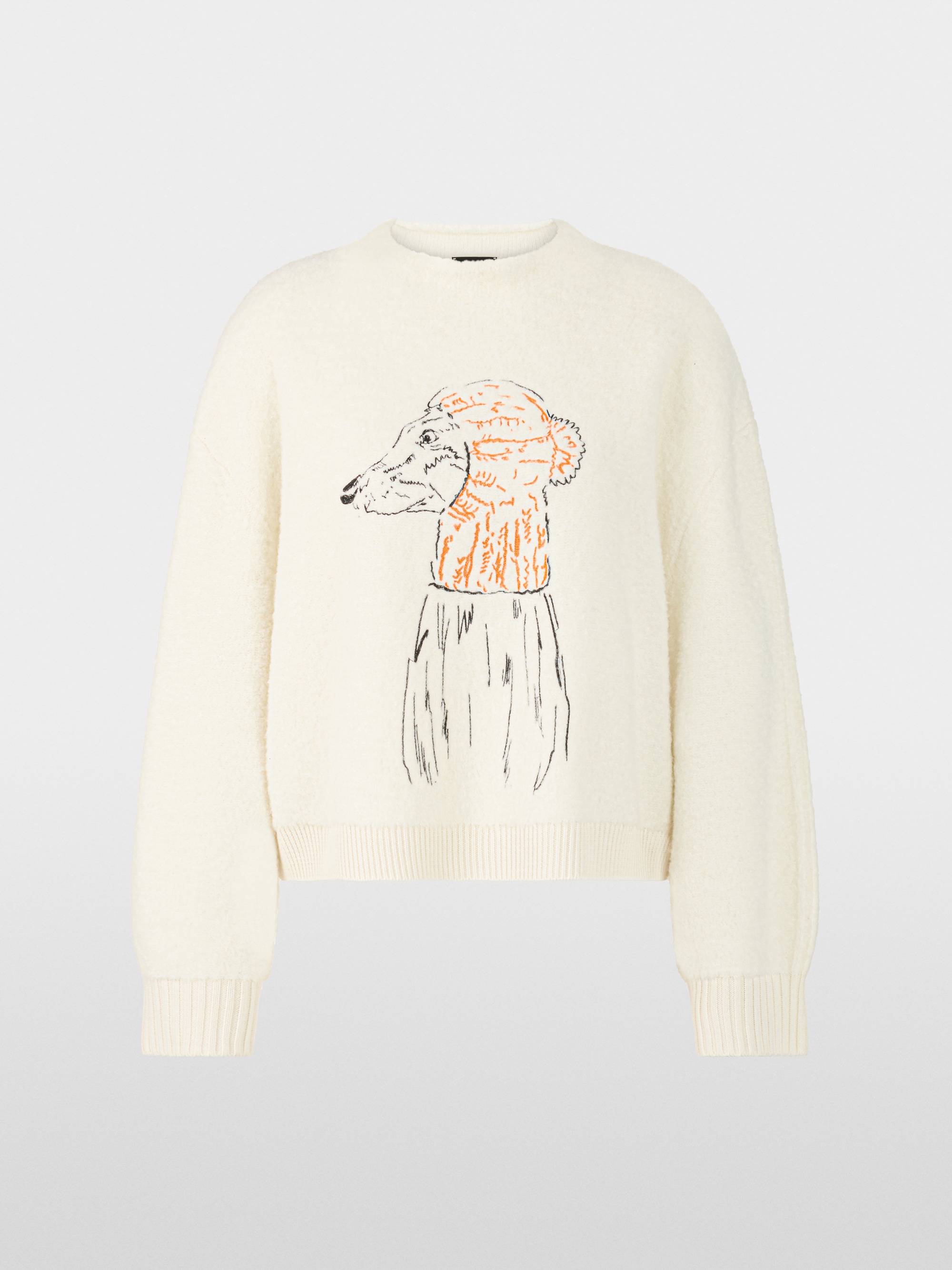 Warm knitted jumper with dog motif