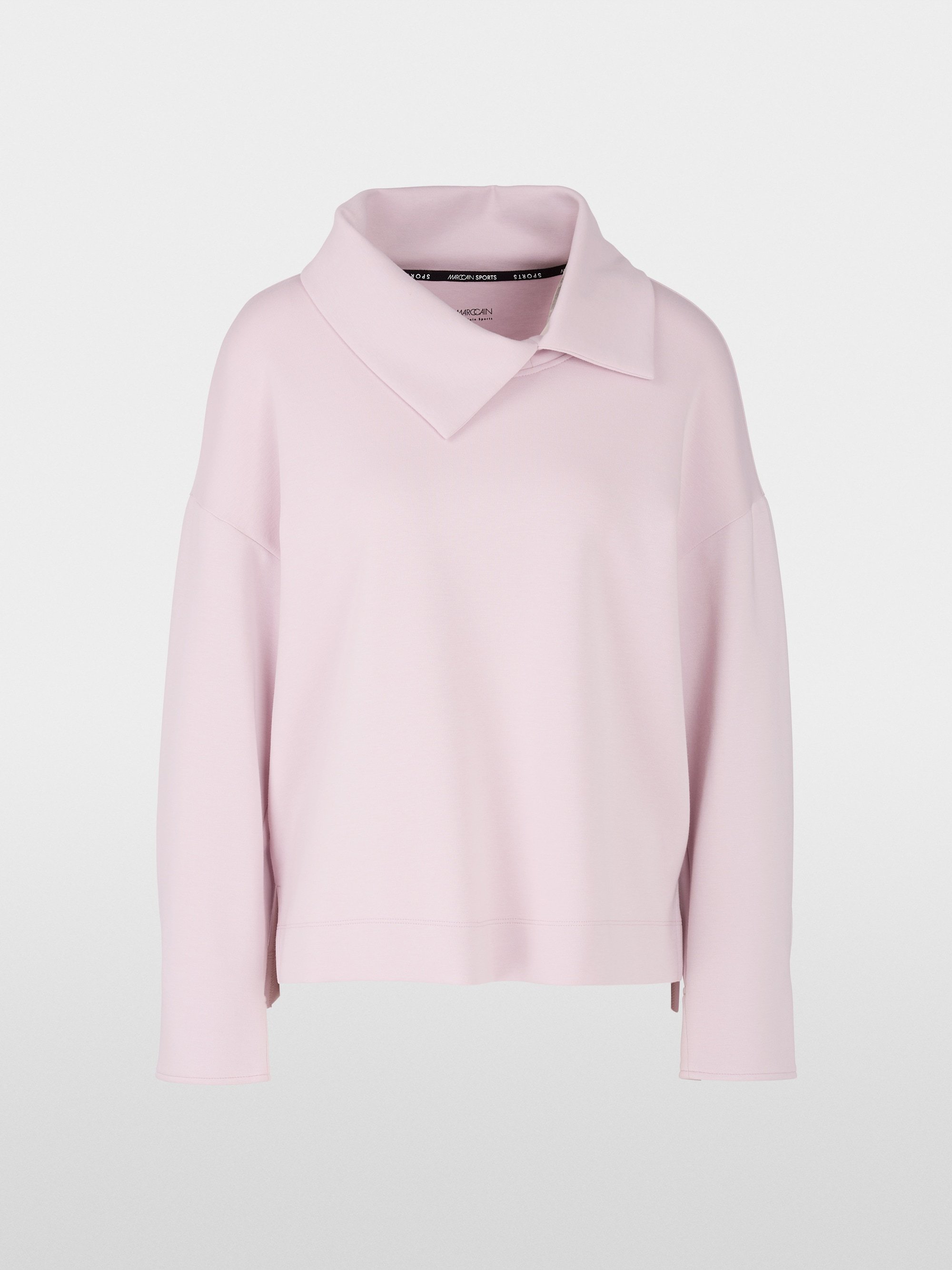Sweatshirt with asymmetrical collar