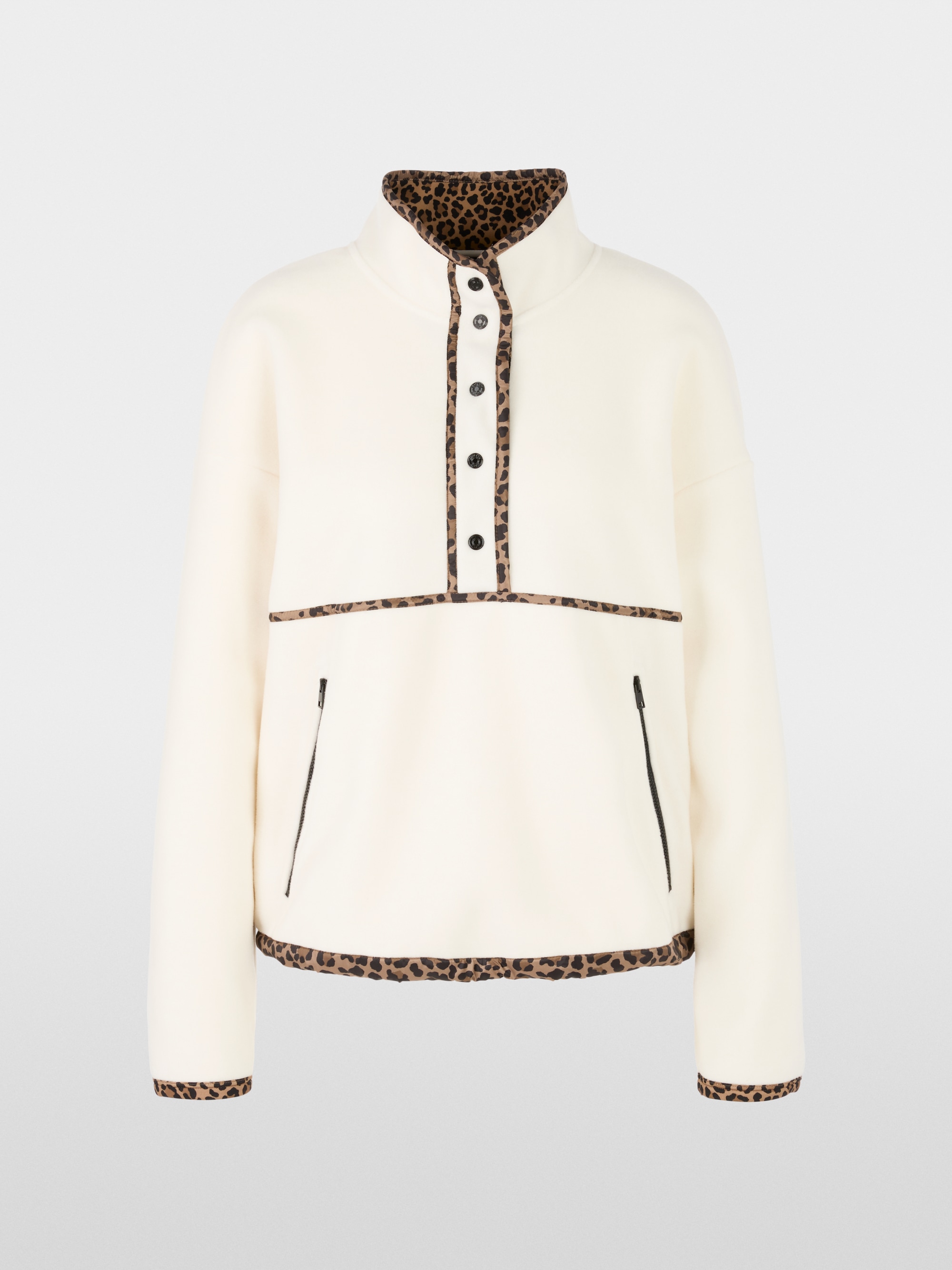 Fleece jumper with leo print details