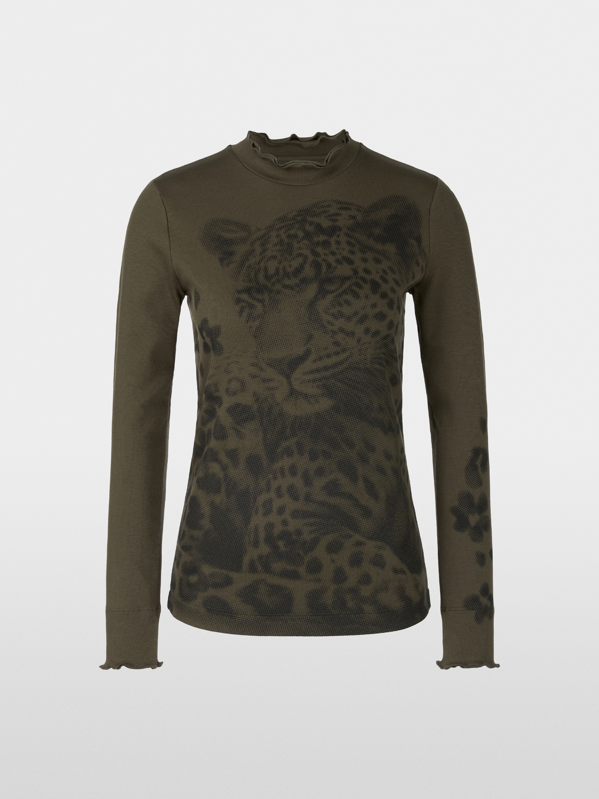 T-shirt en coton côtelé avec léopard