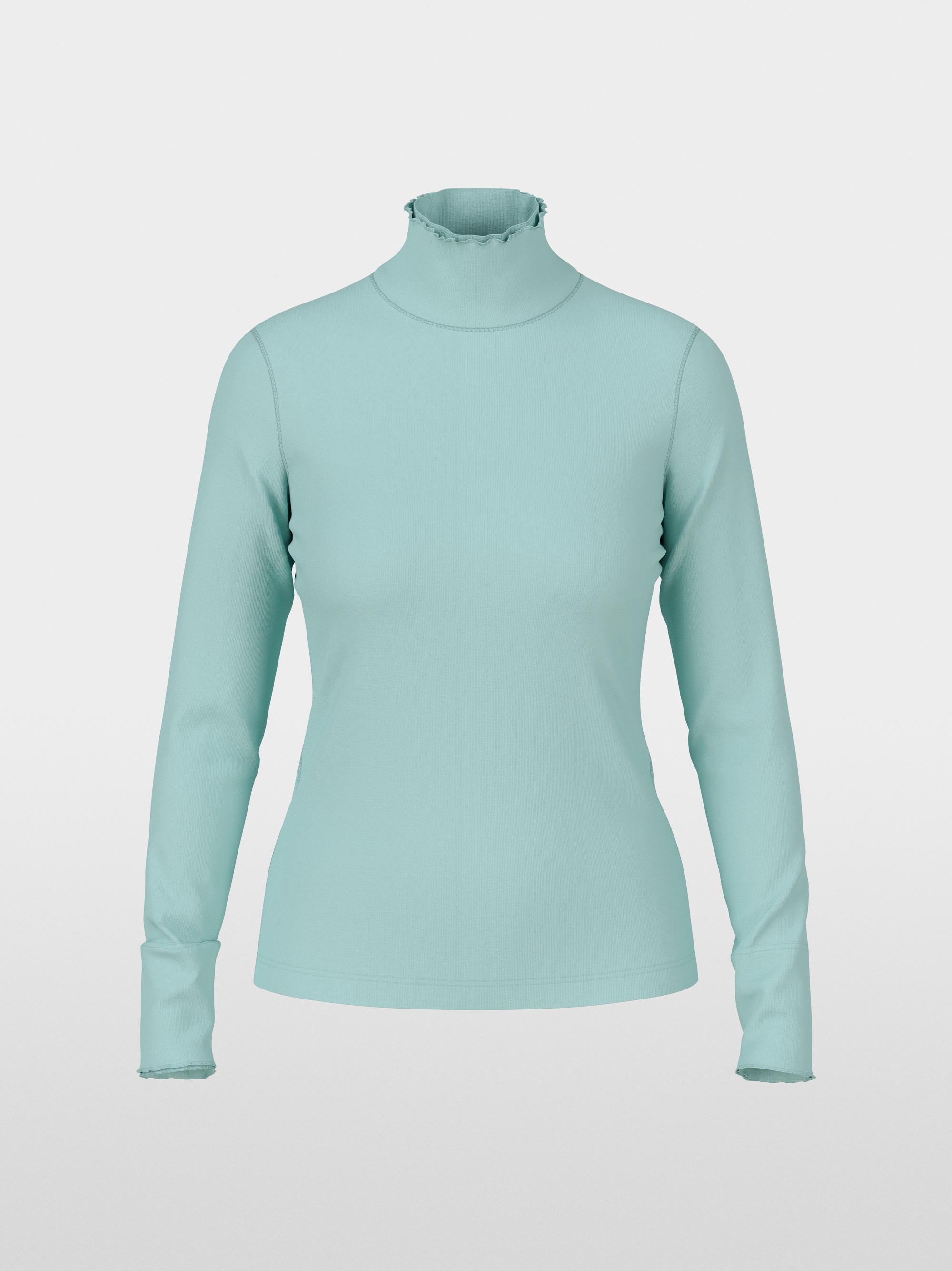 Plain long-sleeved turtleneck shirt