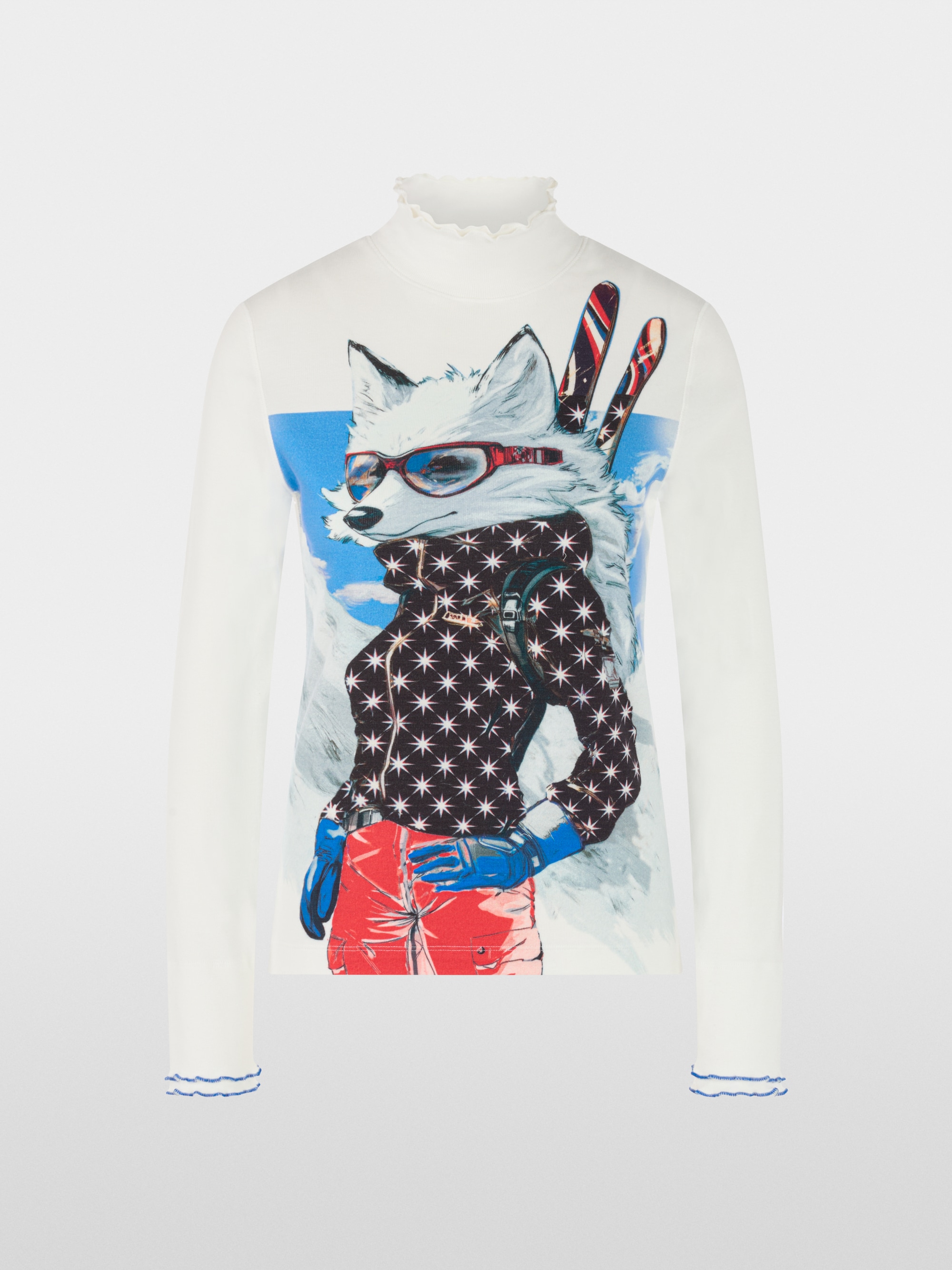 Long-sleeved shirt with turtleneck