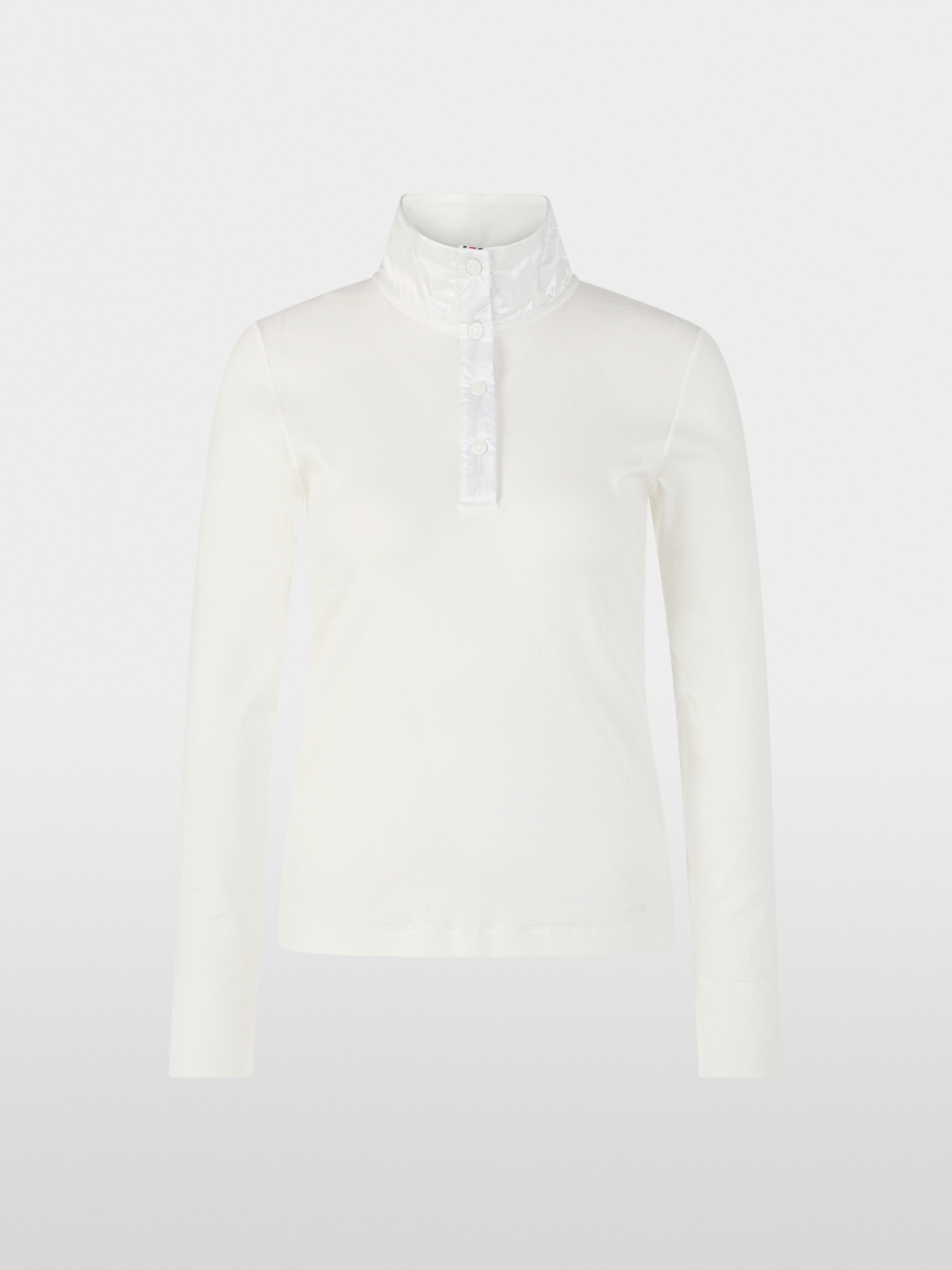 Rippshirt mit glänzendem Kragen