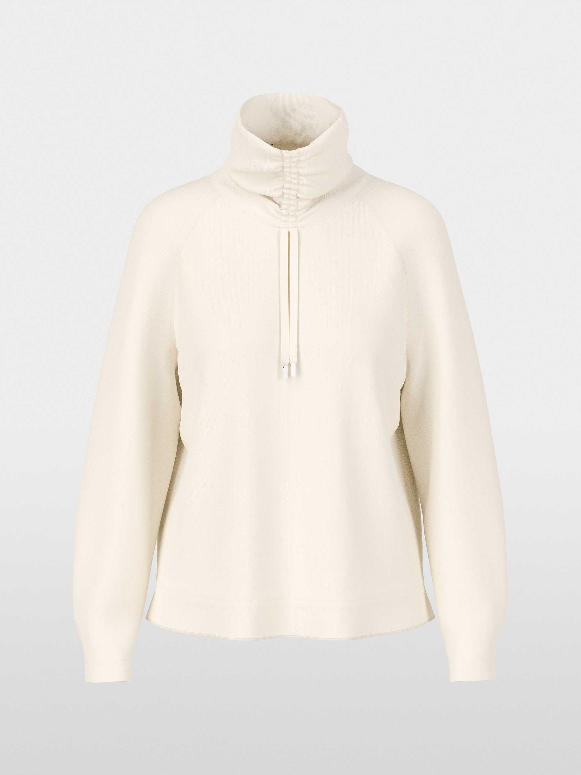 Shirt met lange mouwen, col en trekkoord