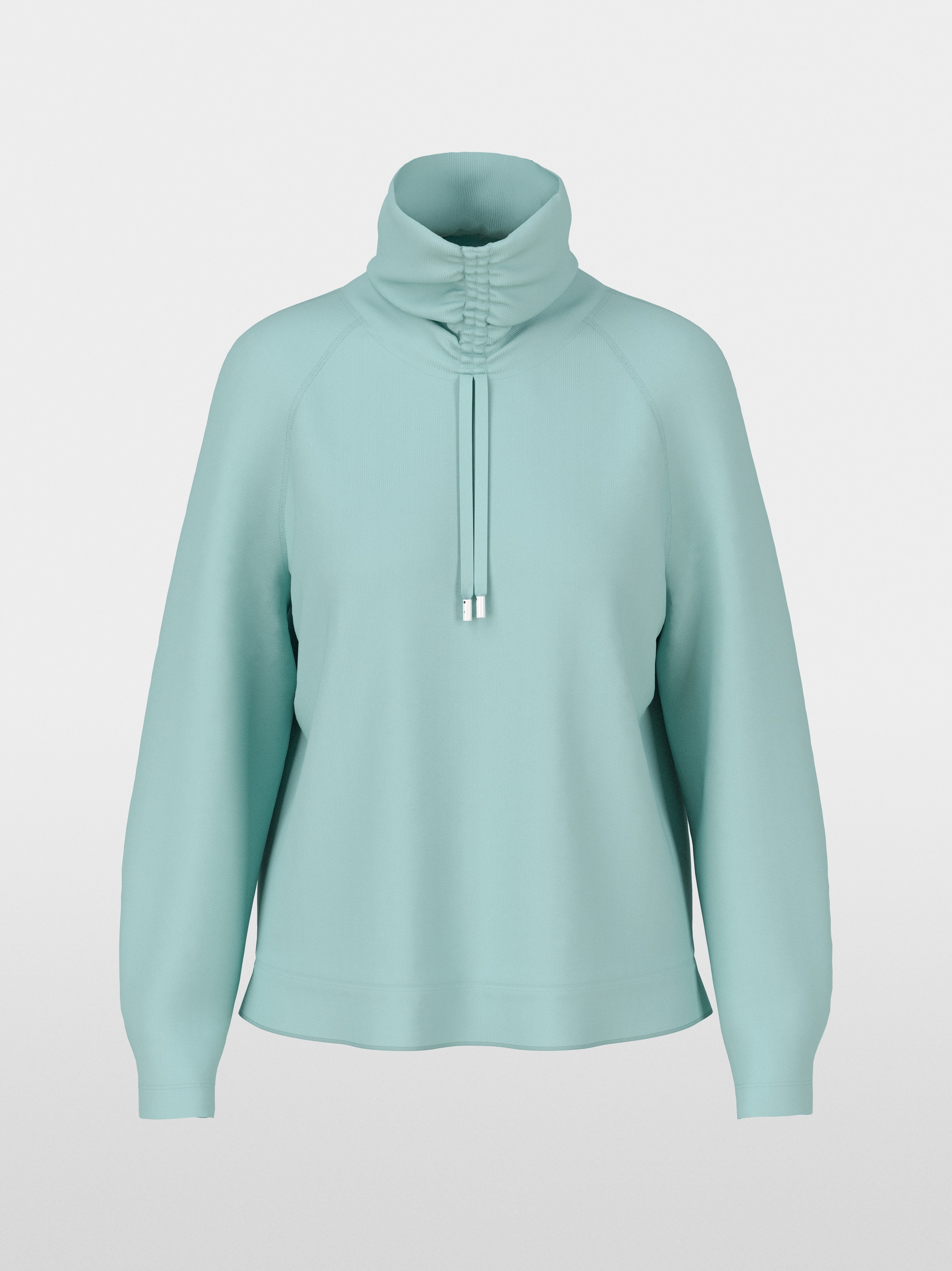 Shirt met lange mouwen, col en trekkoord