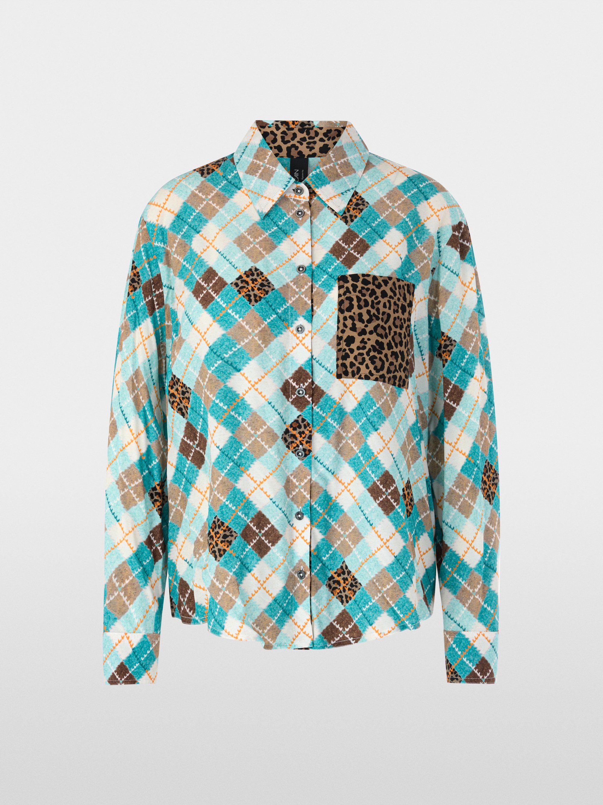 Viscose blouse with argyle pattern
