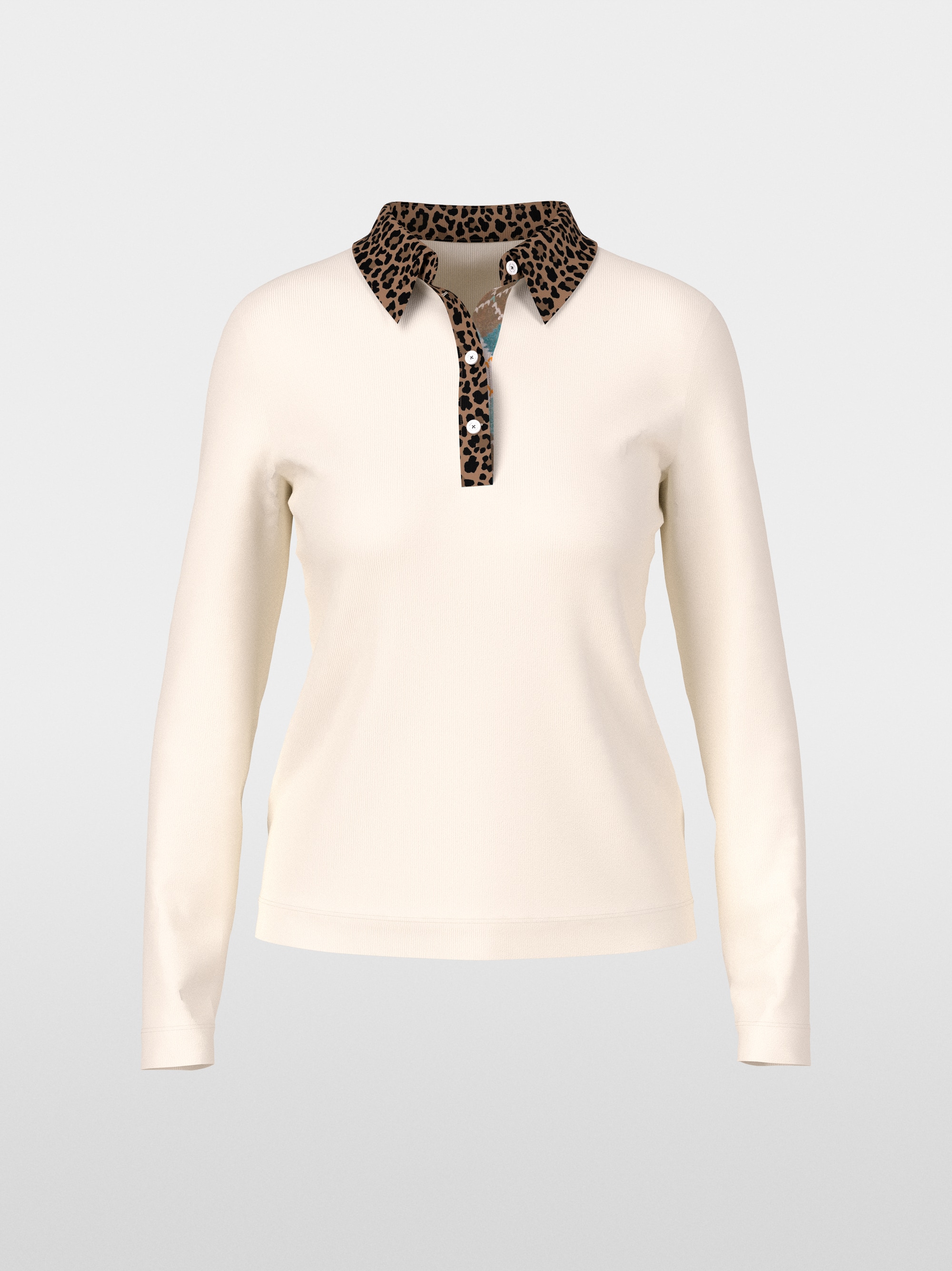 Plain polo shirt with leopard details