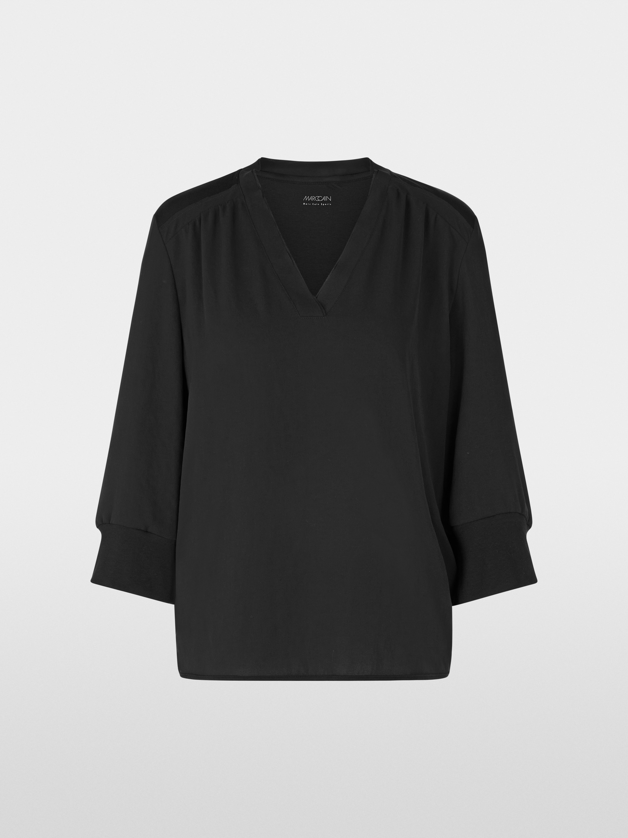 Blouseshirt van materiaalmix