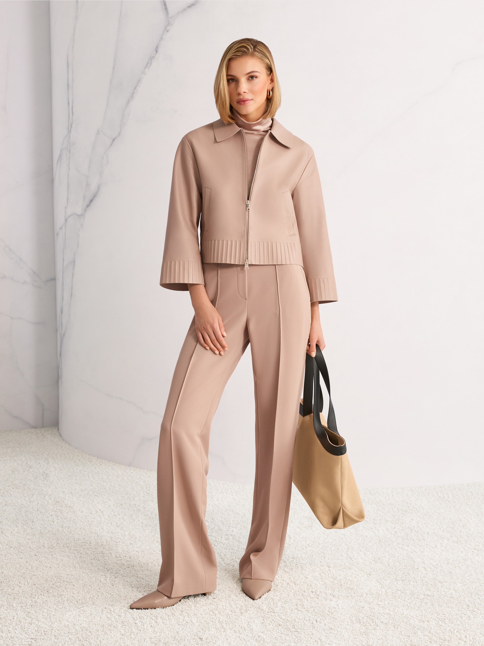 ‘Rethink Together’ lamb nappa  jacket