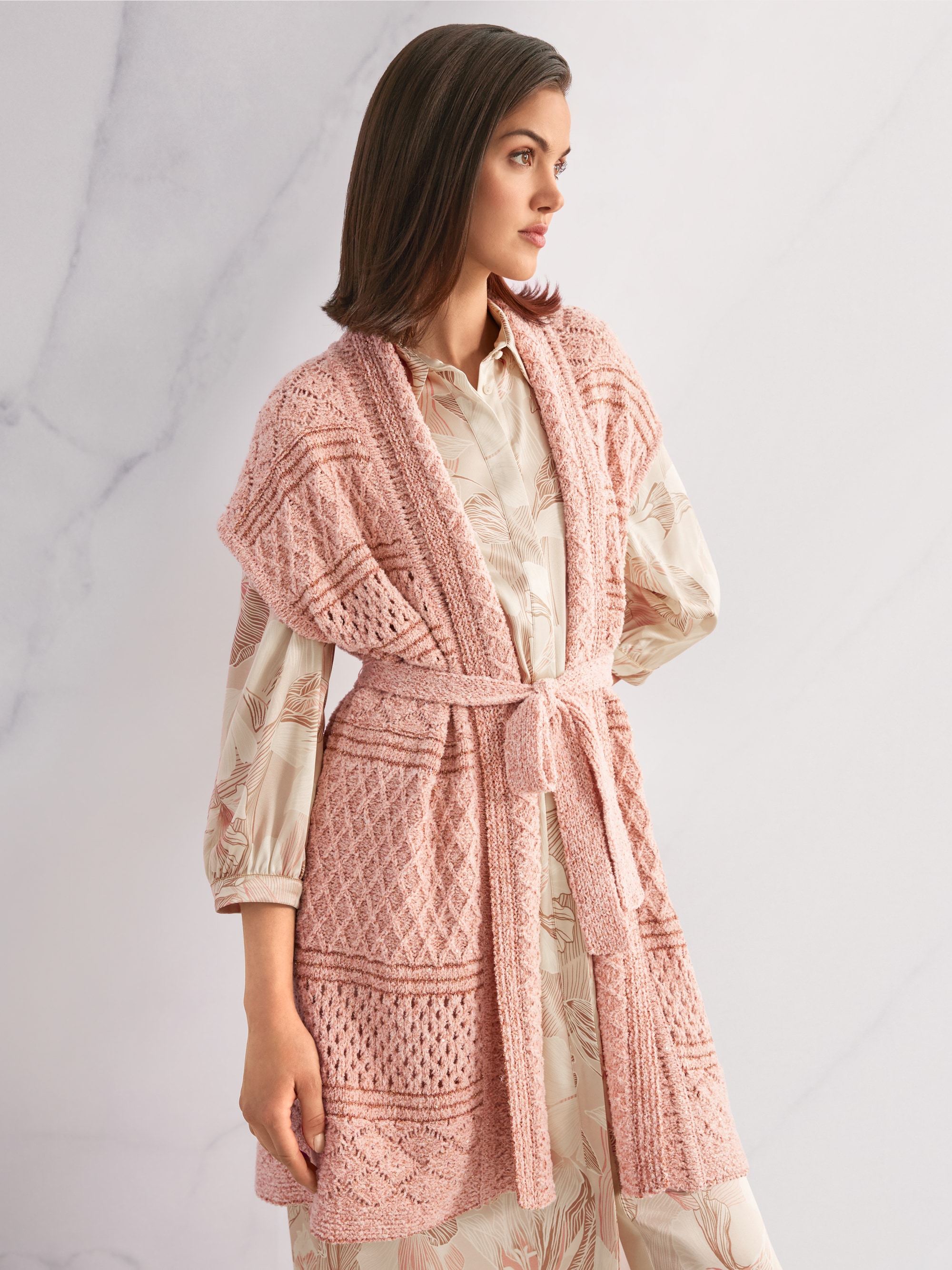 Robe chemisier en soie à imprimé floral