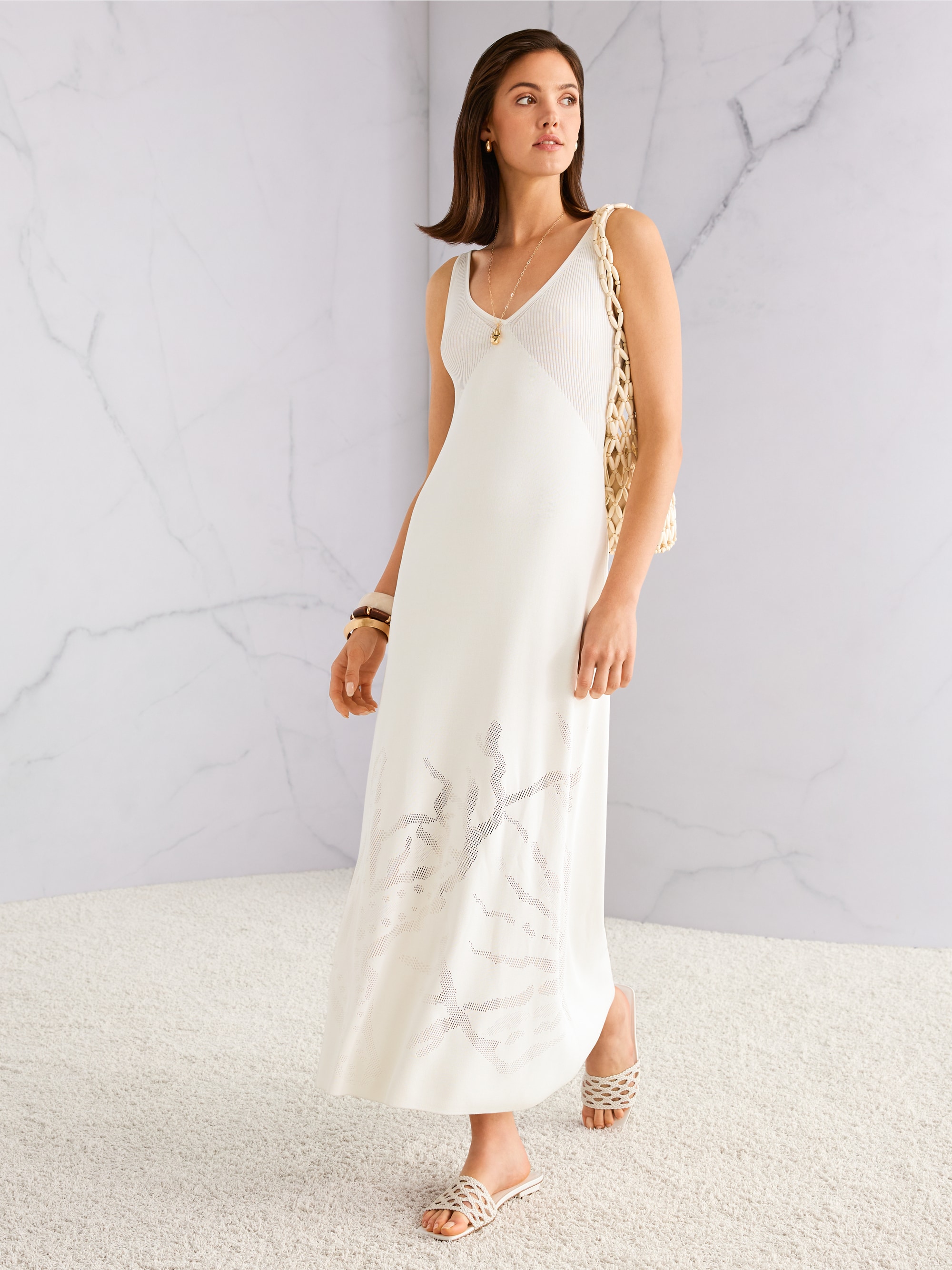 Fine-knit maxi dress in viscose