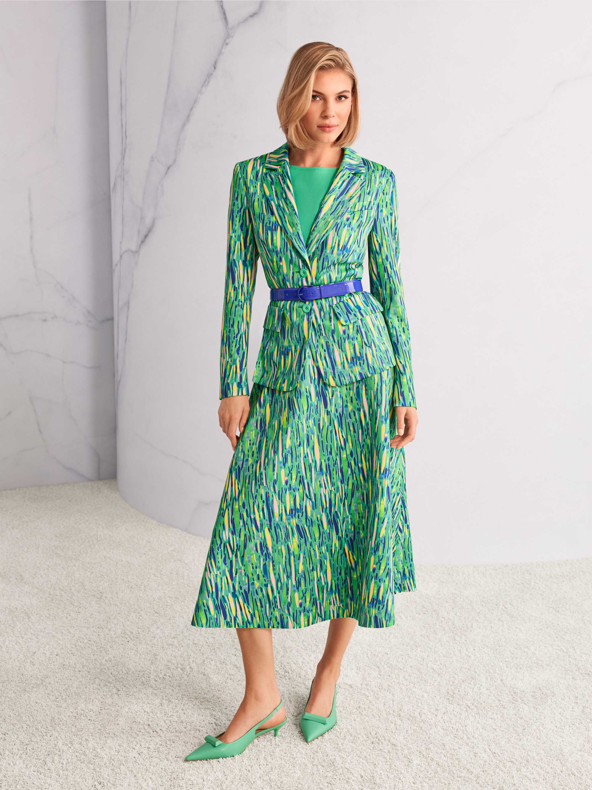 Blazer à deux boutons en jersey scuba