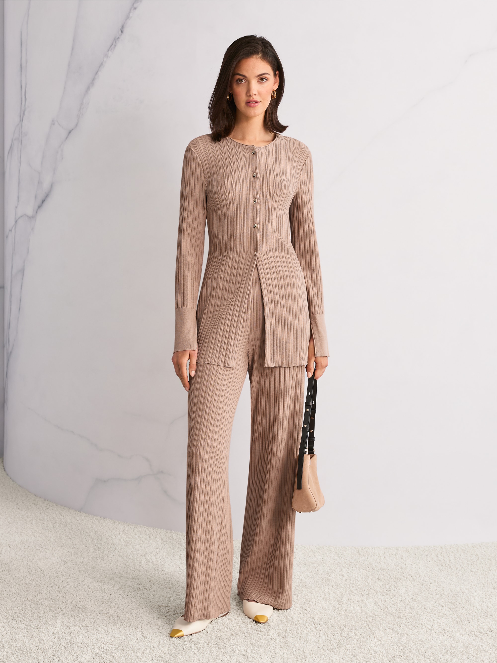 Cardigan en maille côtelée « Rethink Together »