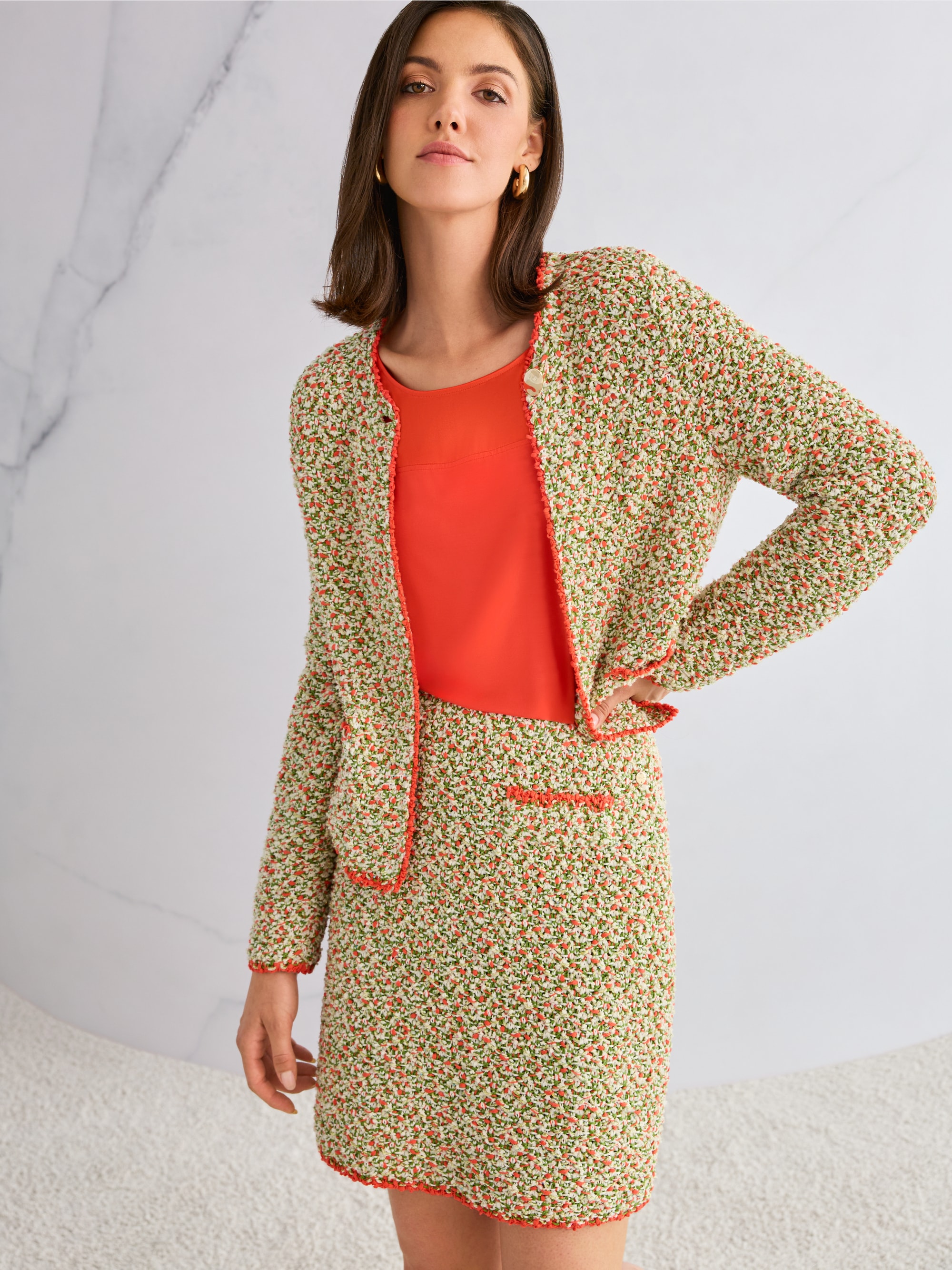 ‘Knitted in Germany’ bouclé cardigan