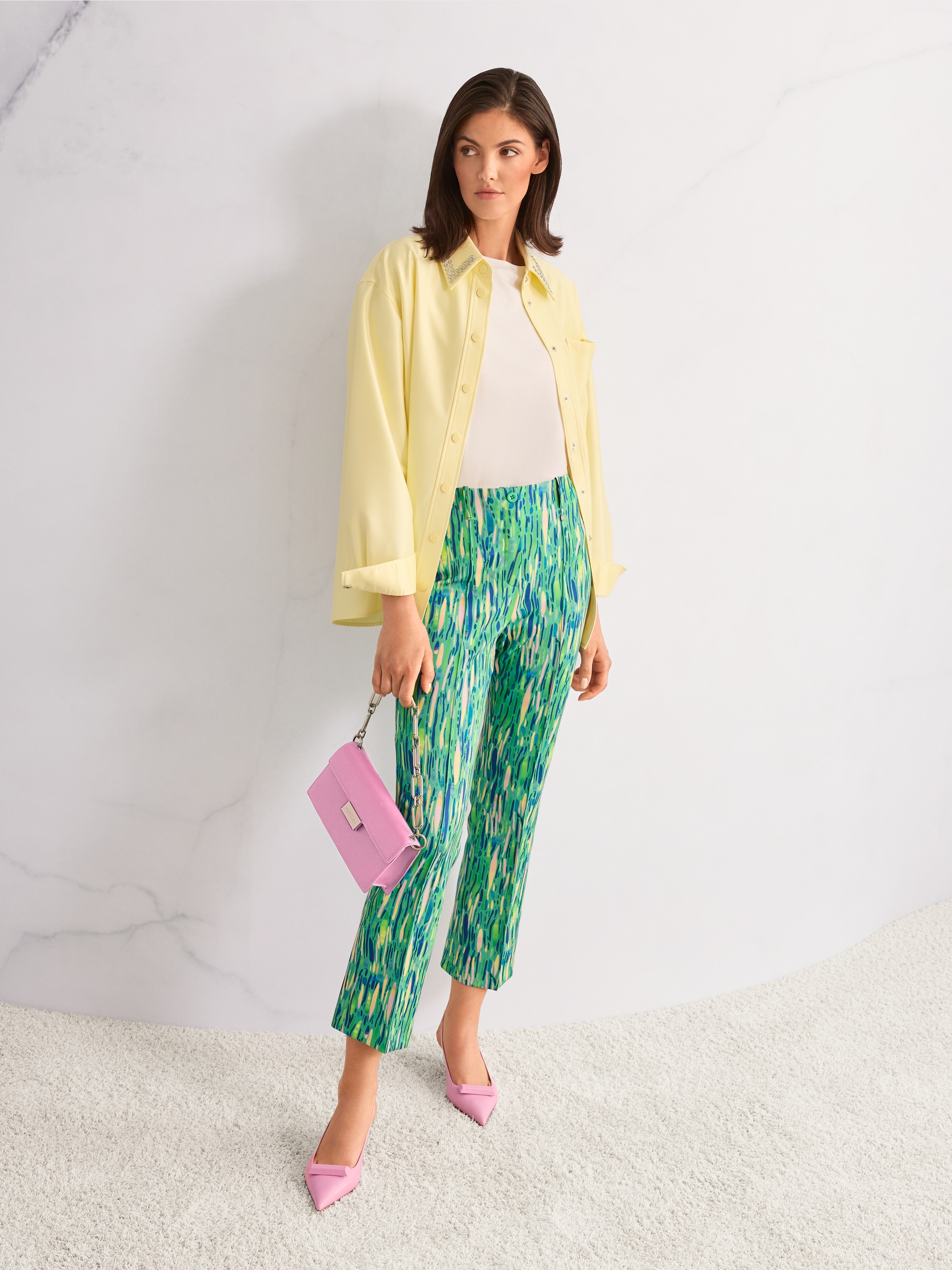 T-shirt en coton stretch avec détails smockés