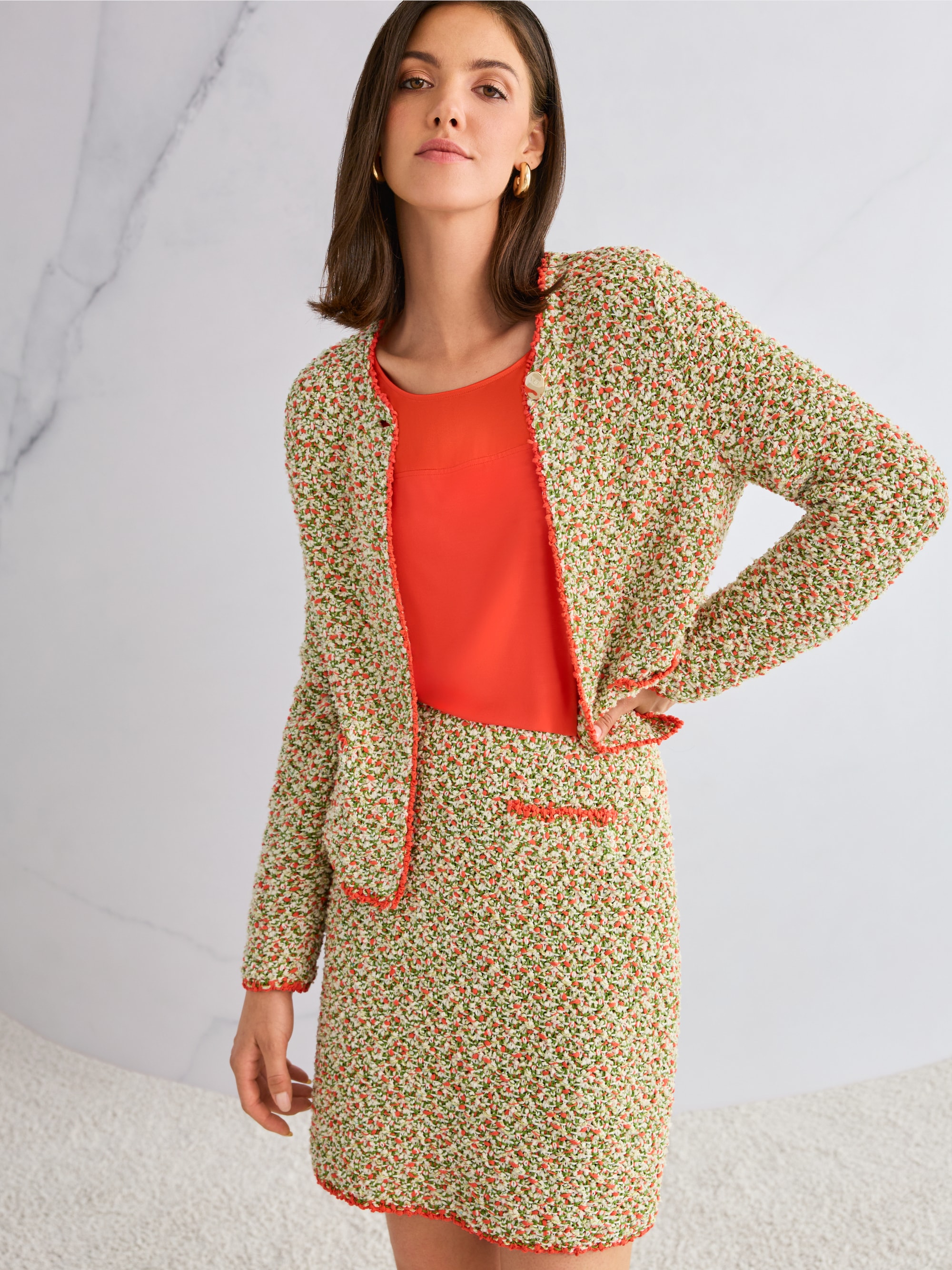 ‘Knitted in Germany’ bouclé skirt