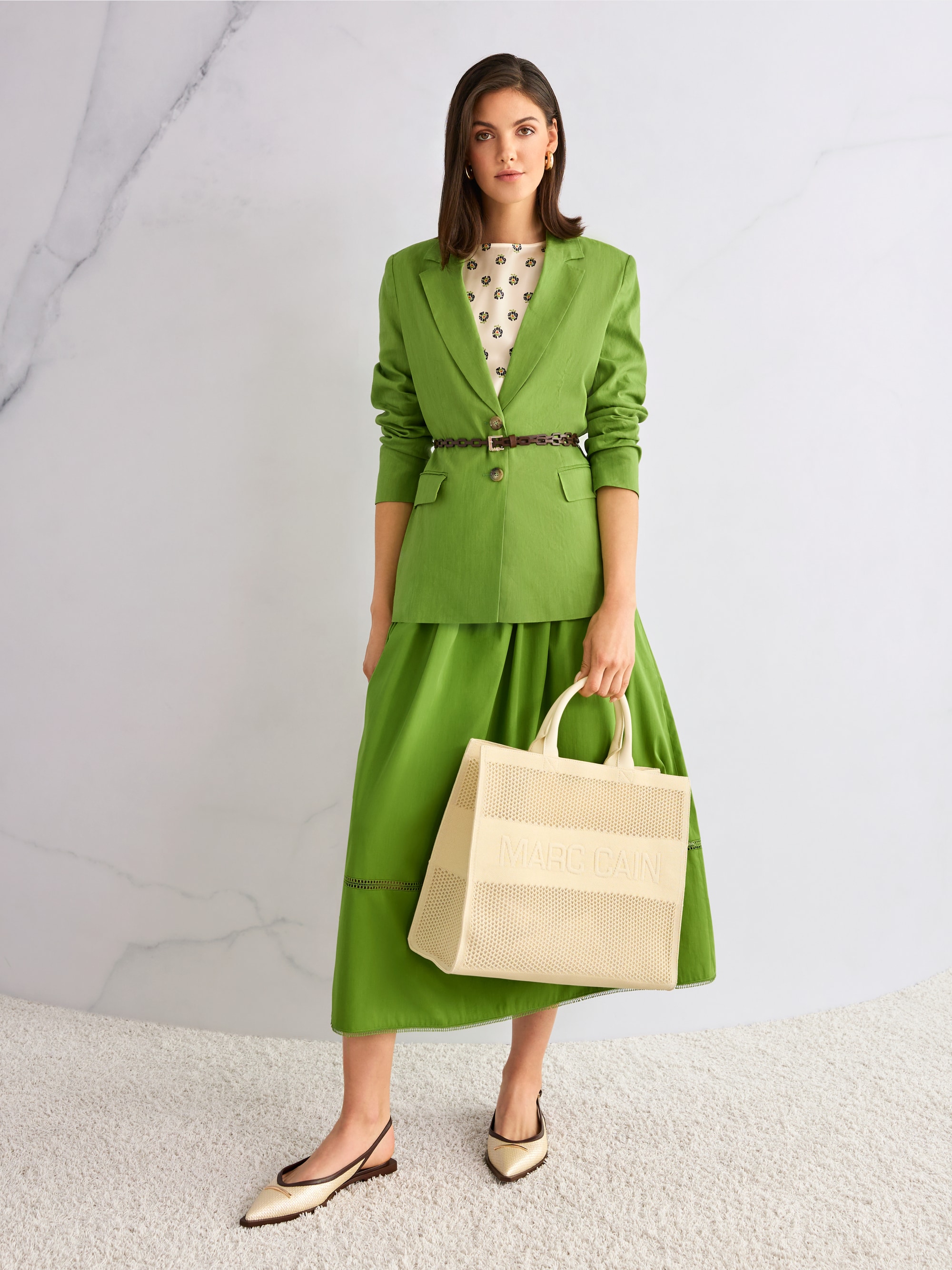 Slingback raffia mix ballerinas