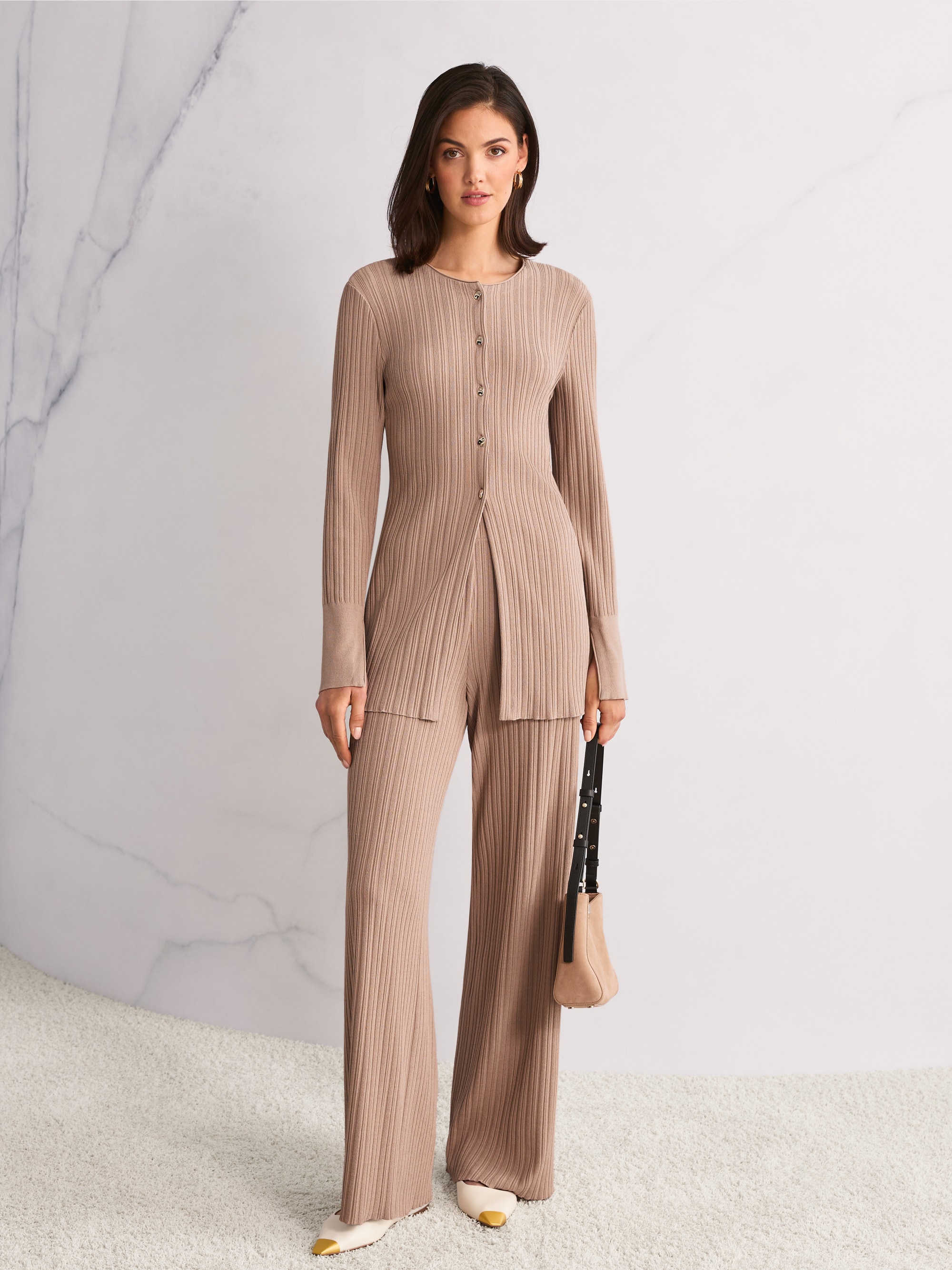 Calf suede shoulder bag