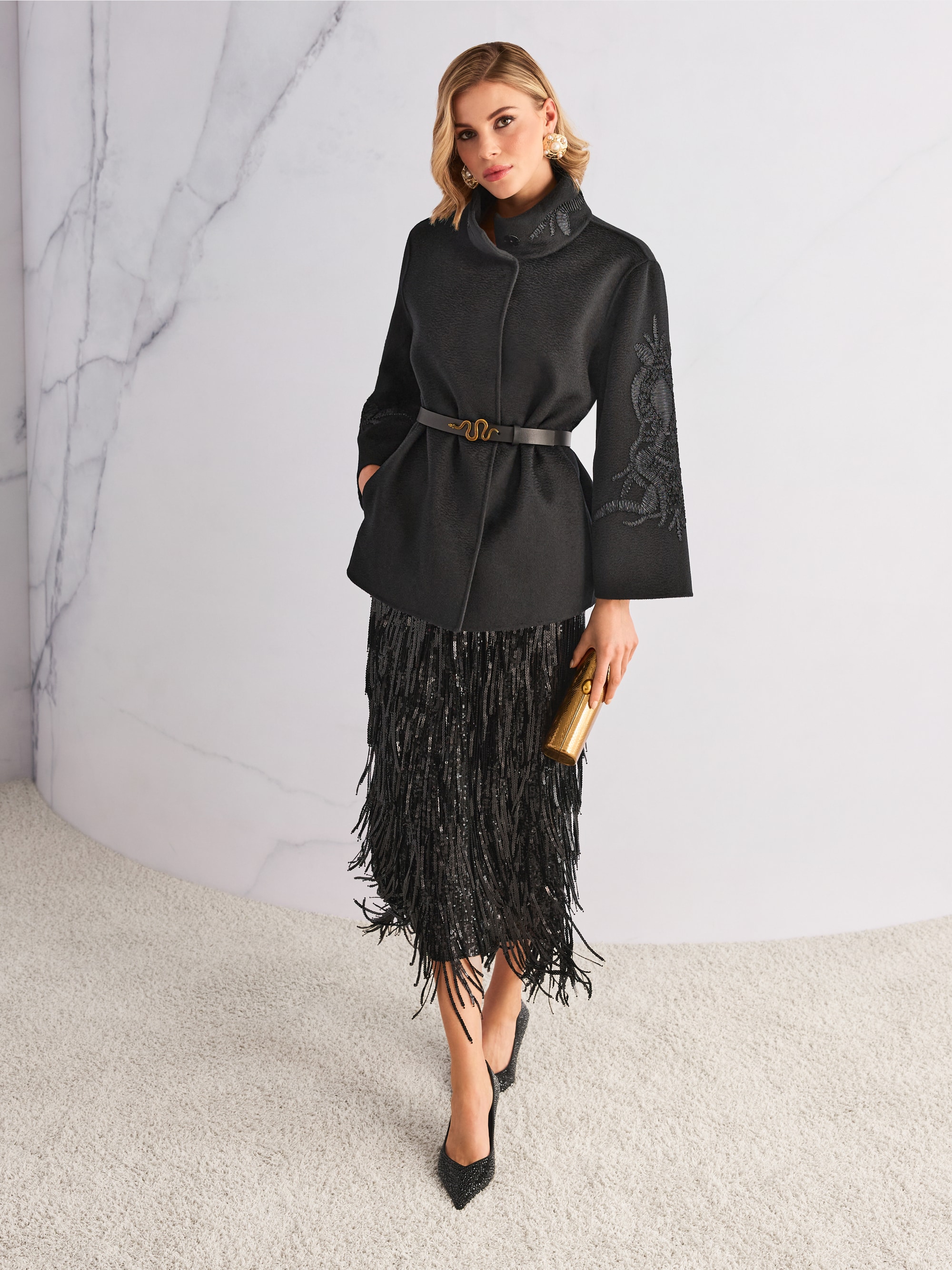 Rok met paillettenfranjes