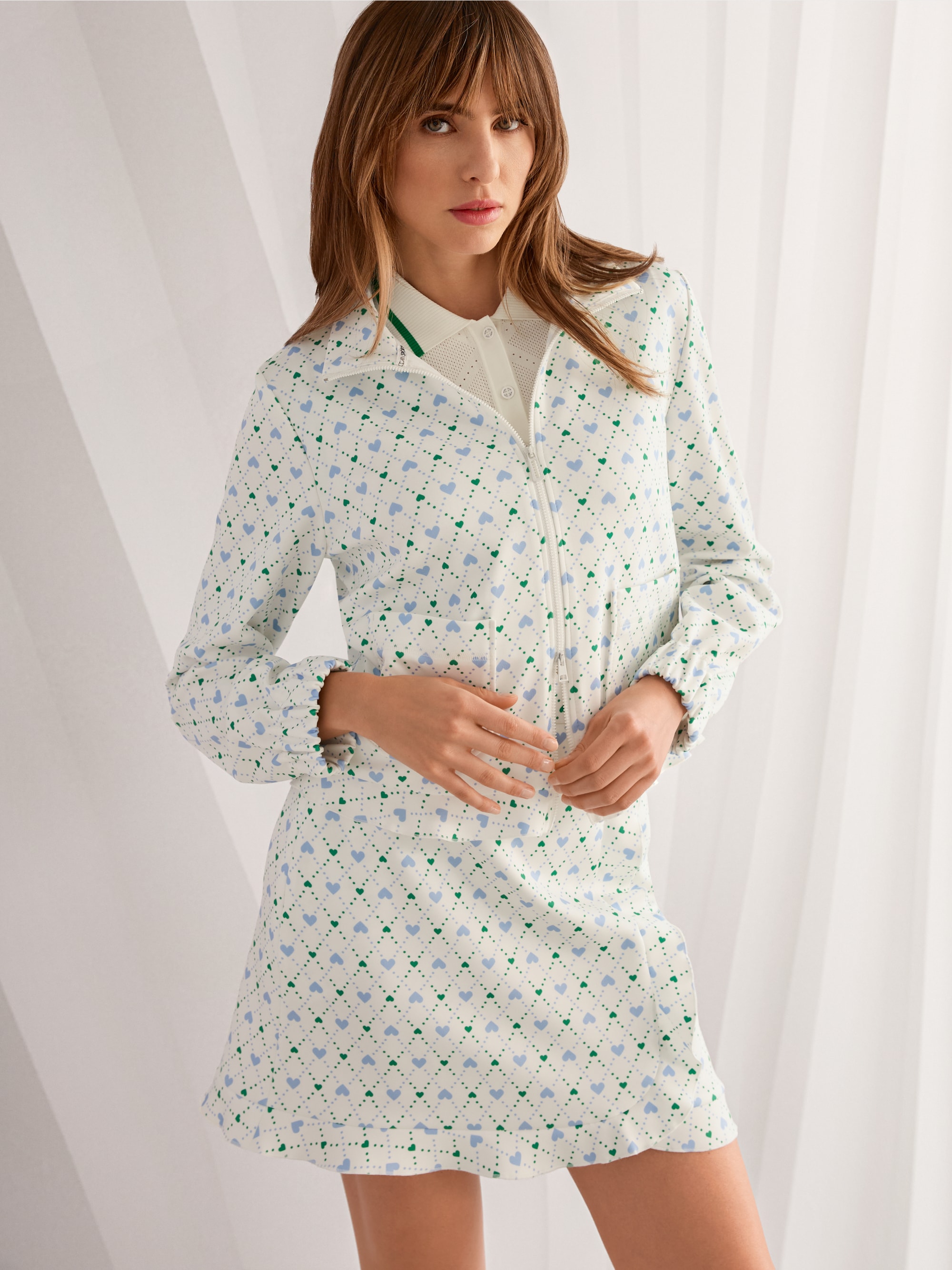 Scuba jersey print blouson