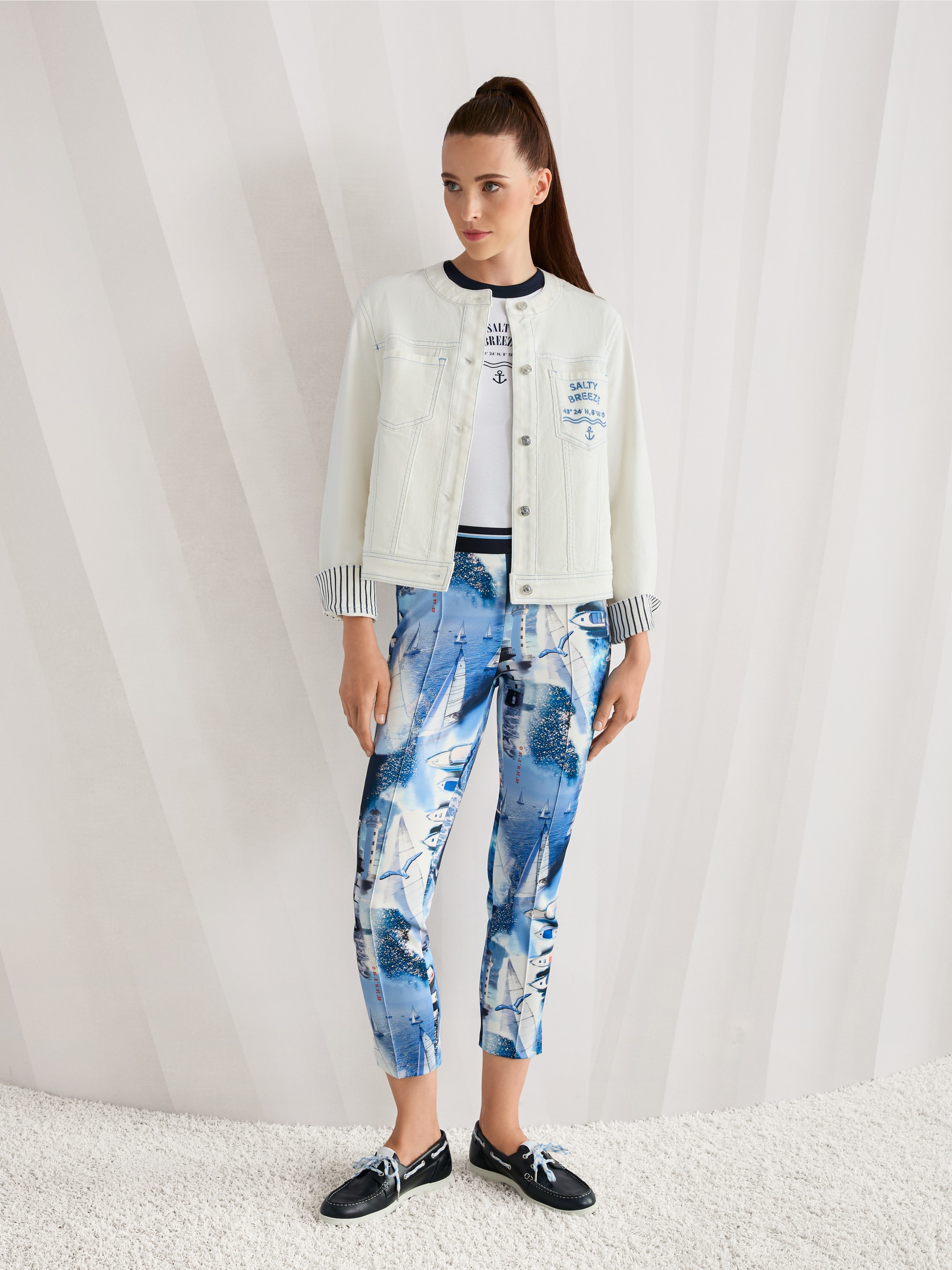 Veste en jean style marin