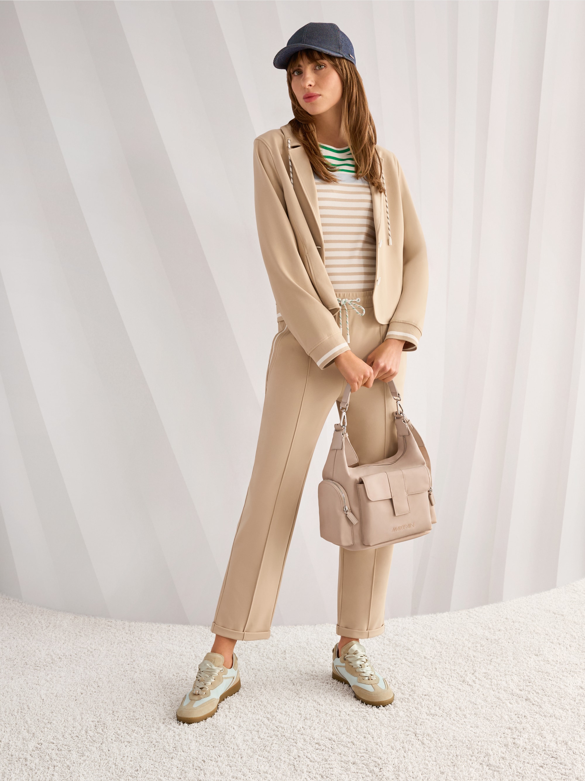 Sporty blazer with striped details