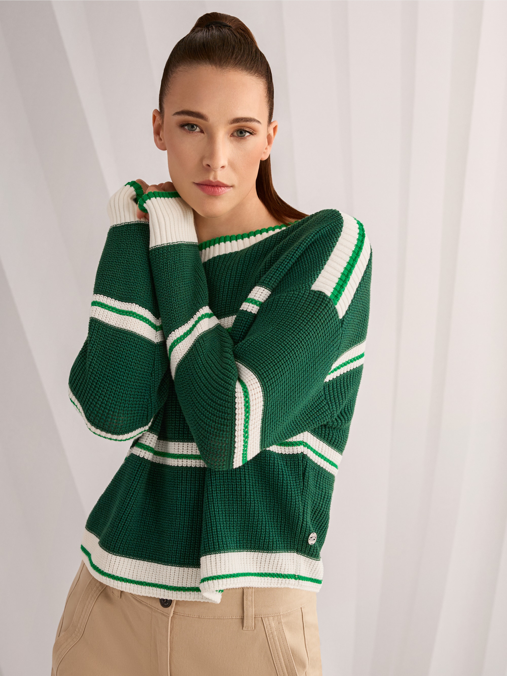 ‘Knitted in Germany’ striped jumper