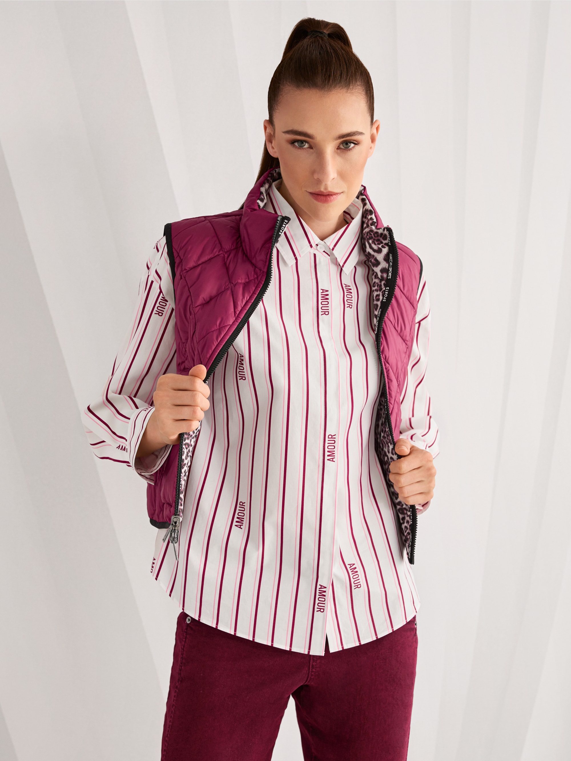 ‘Rethink Together’ striped blouse