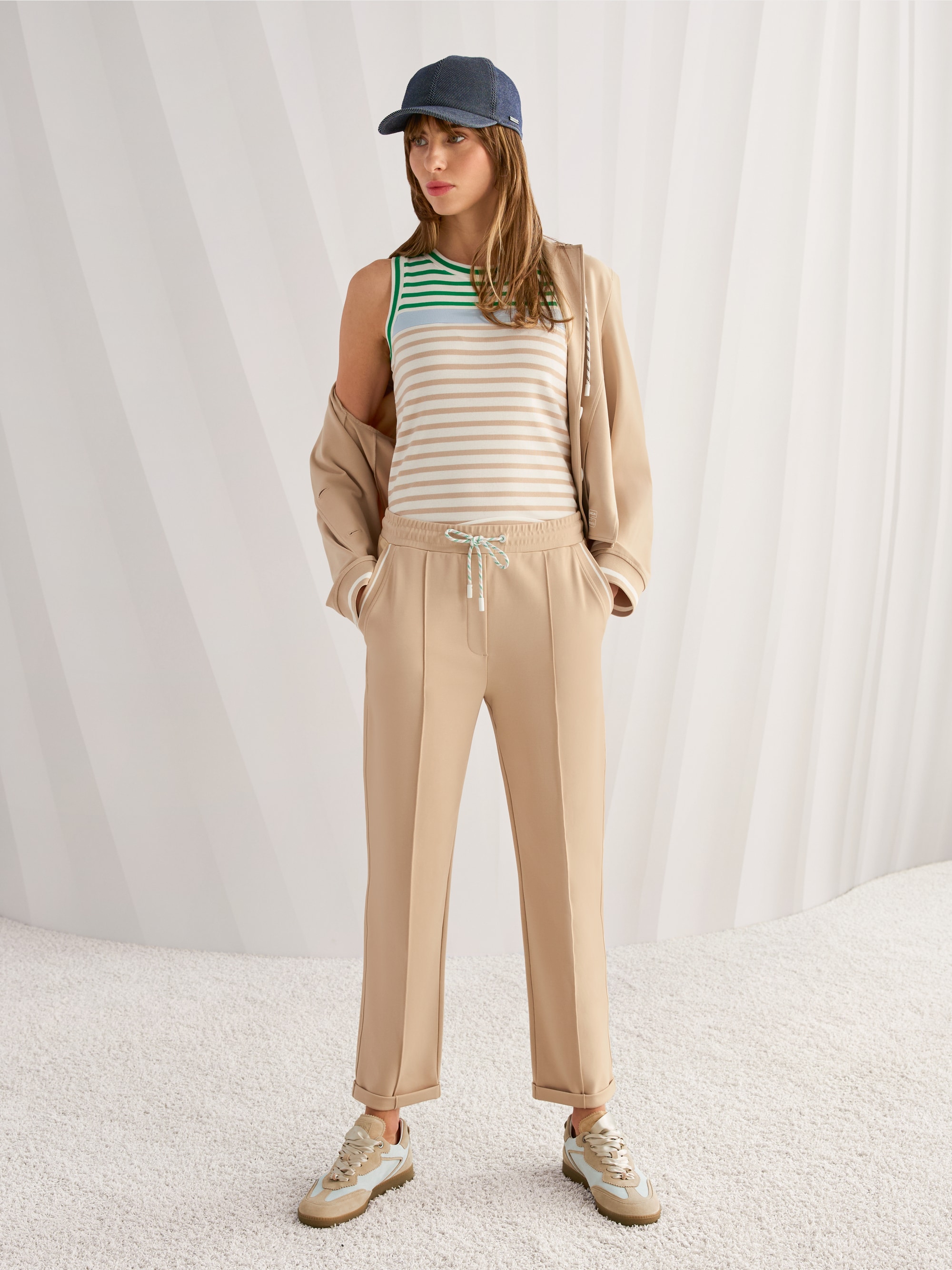 Striped stretch cotton top