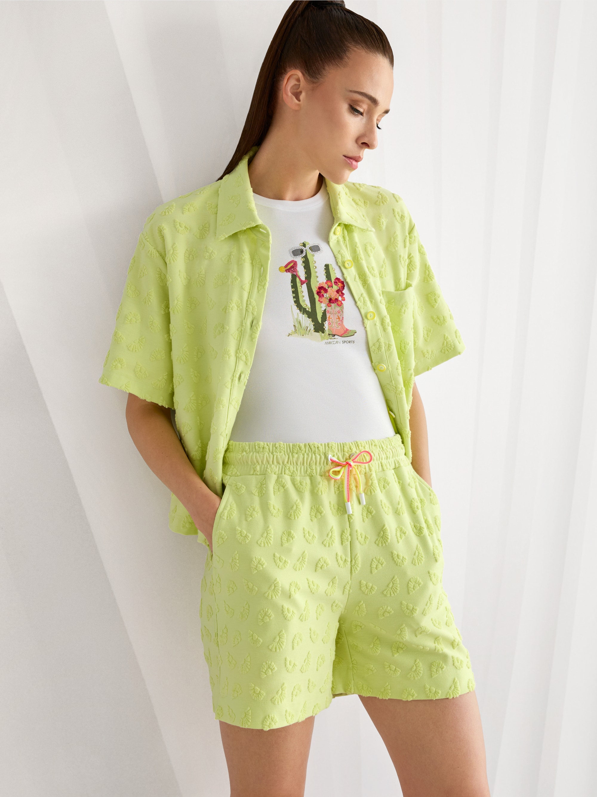 Ribbed top with cactus print