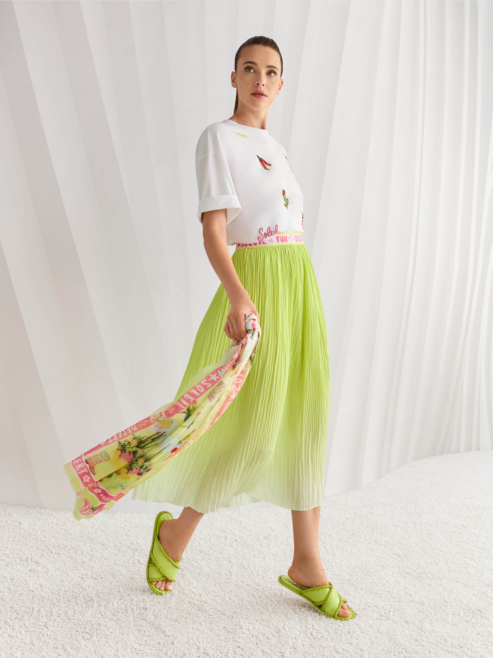 ‘Rethink Together’ airy midi skirt