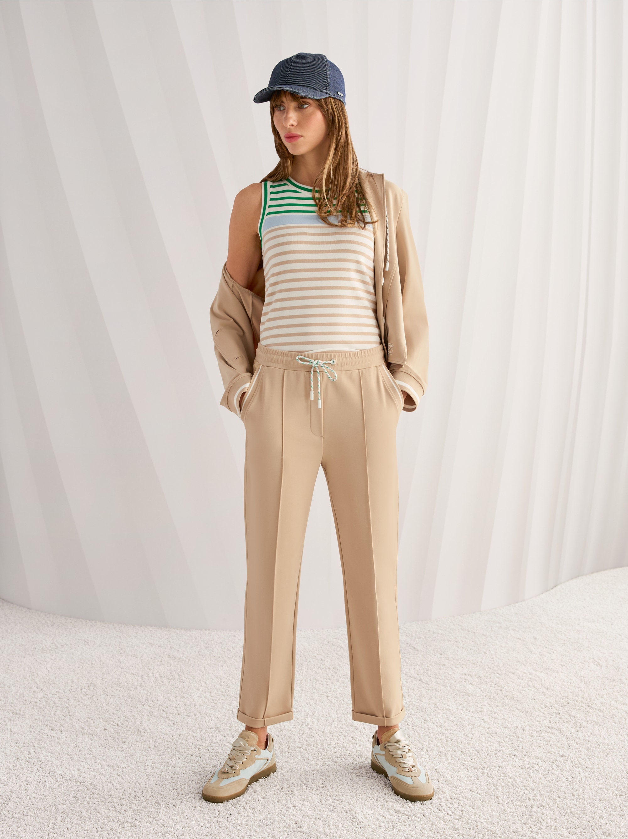 FRIA pull-on trousers in cotton blend