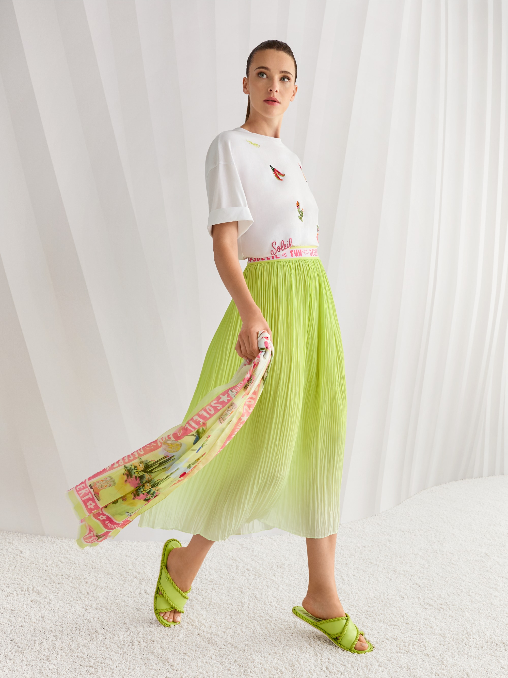 Cotton and silk scarf