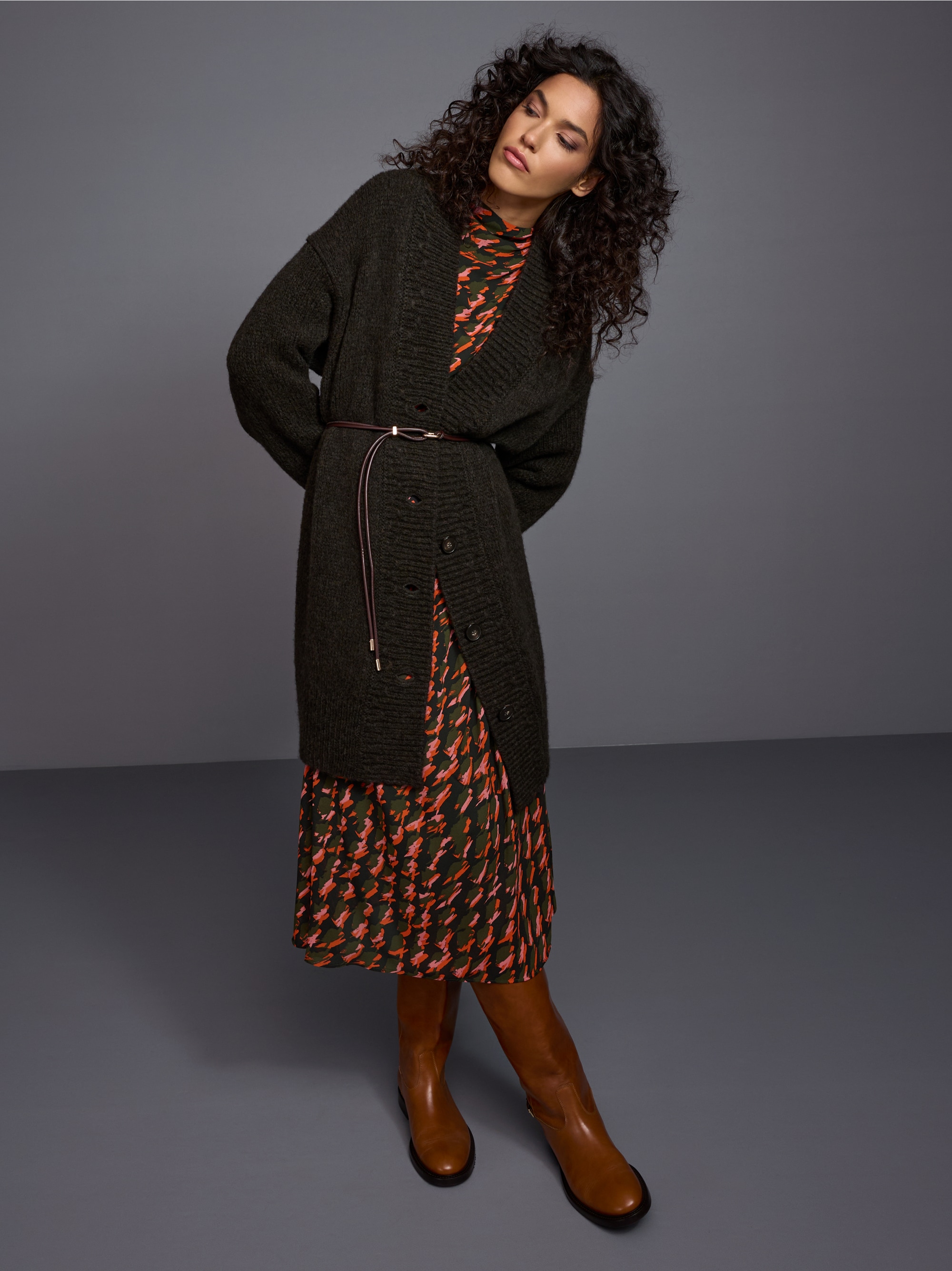 ‘Knitted in Germany’ chunky-knit coat