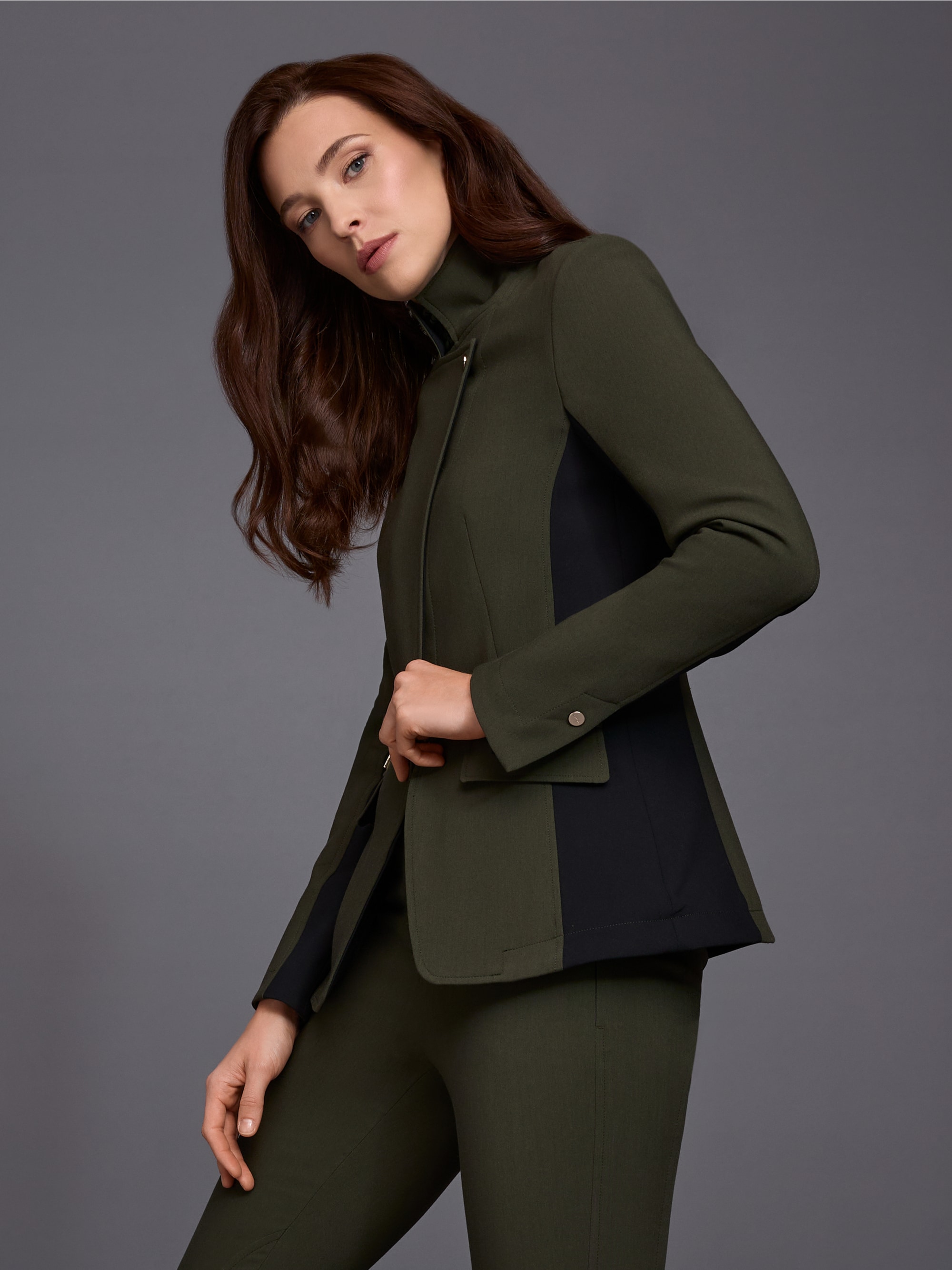 Blazer with contrasting stripes