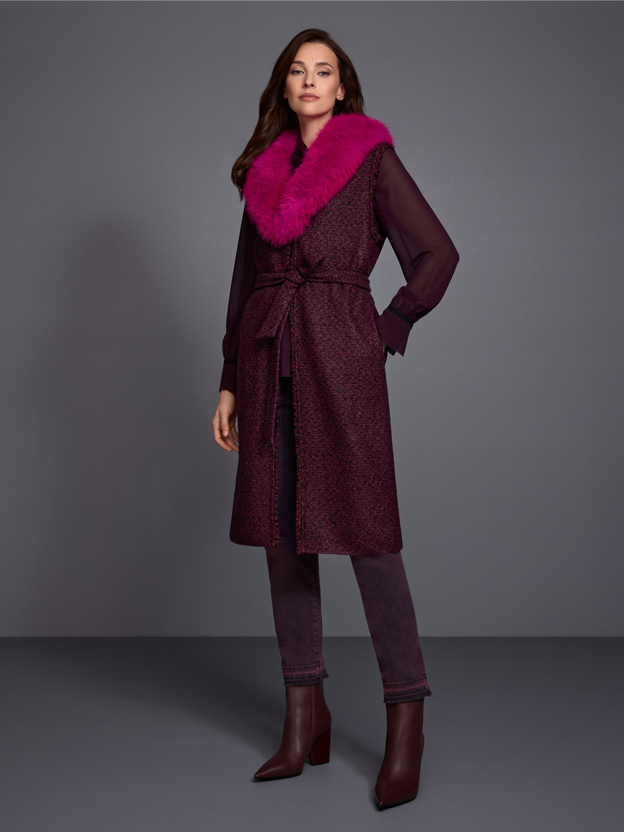 ‘Knitted in Germany’ long waistcoat