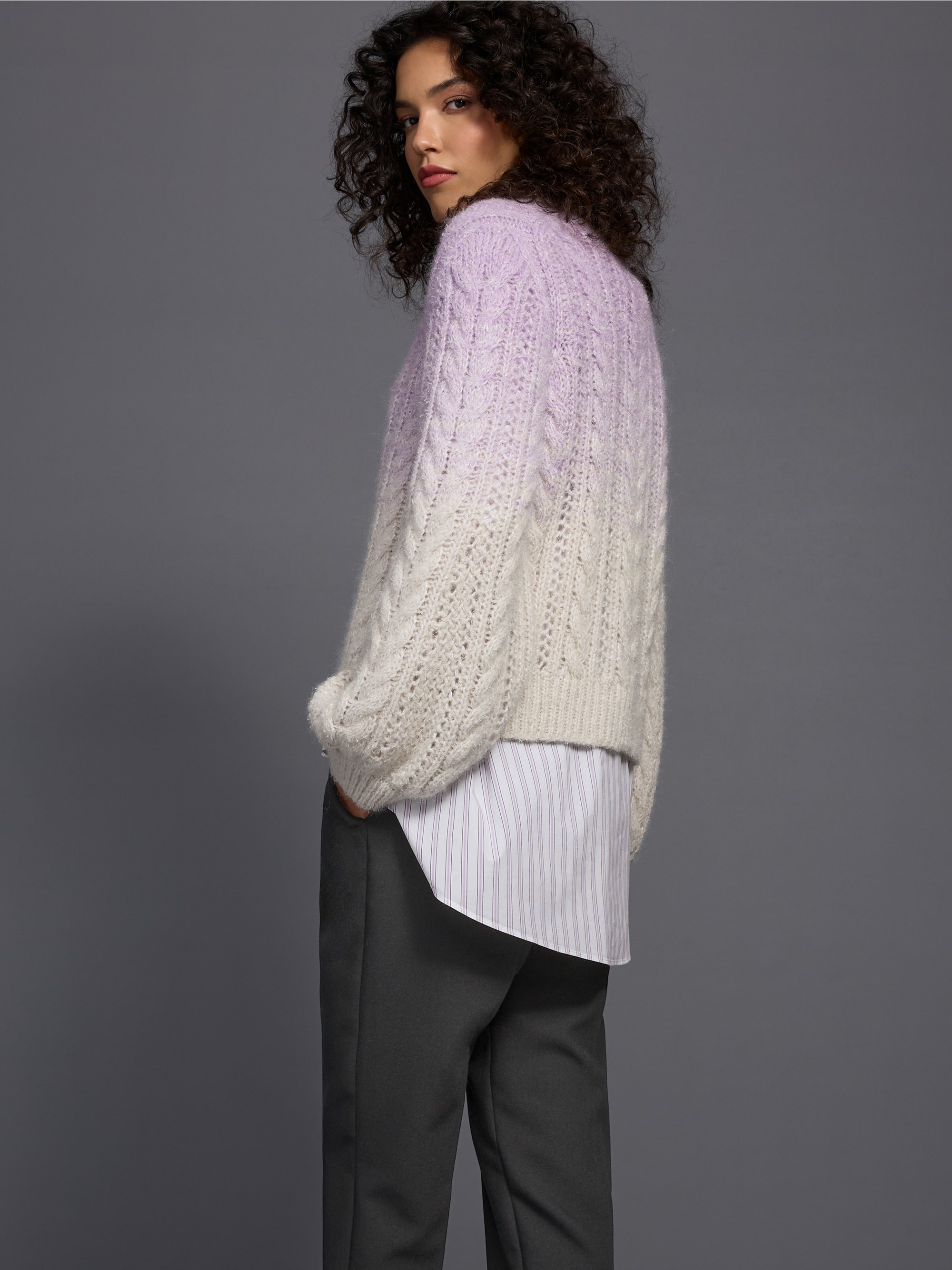 Wrap blouse in a modern layered look