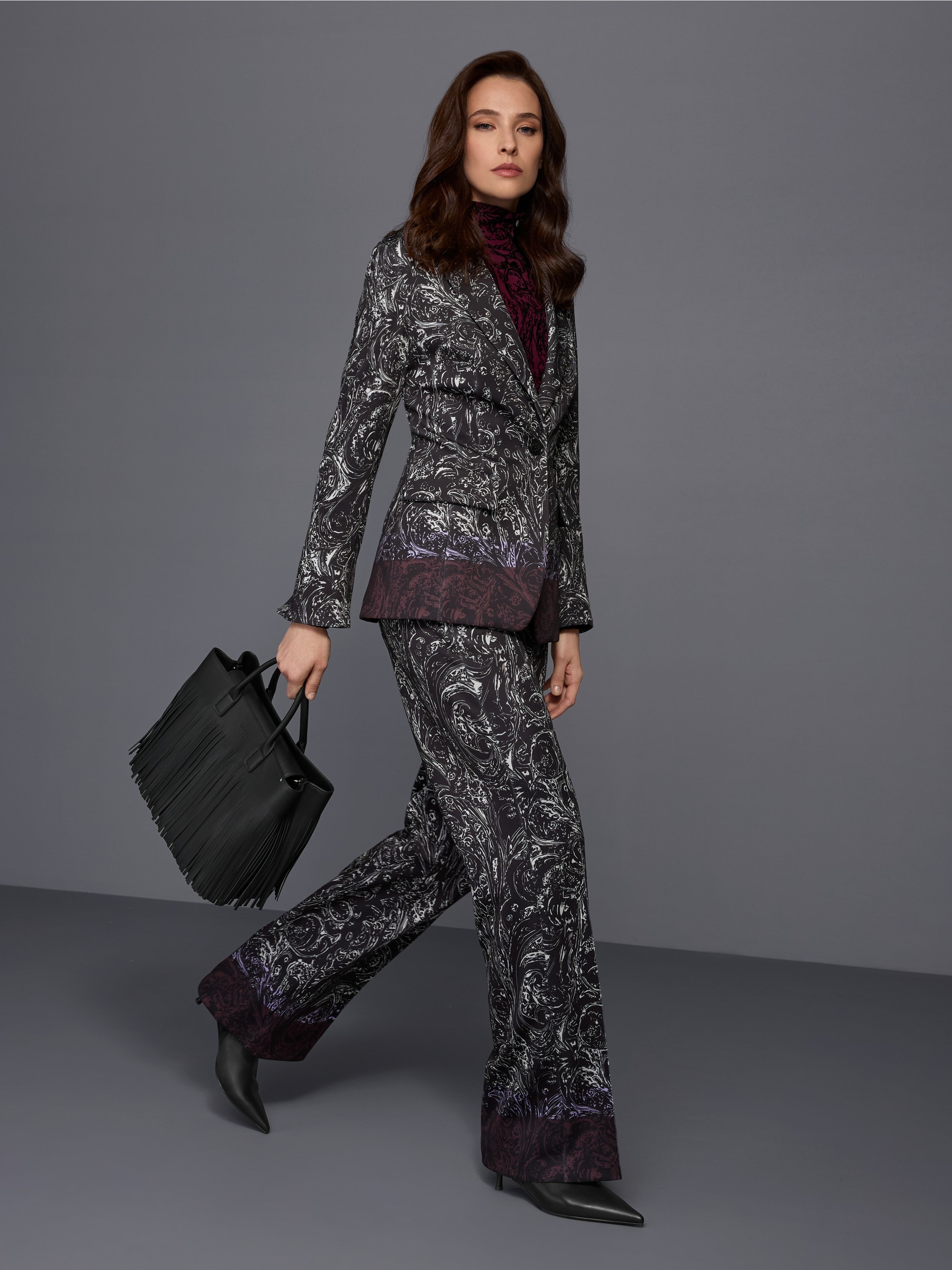 WINDER all-over print wide fit trousers
