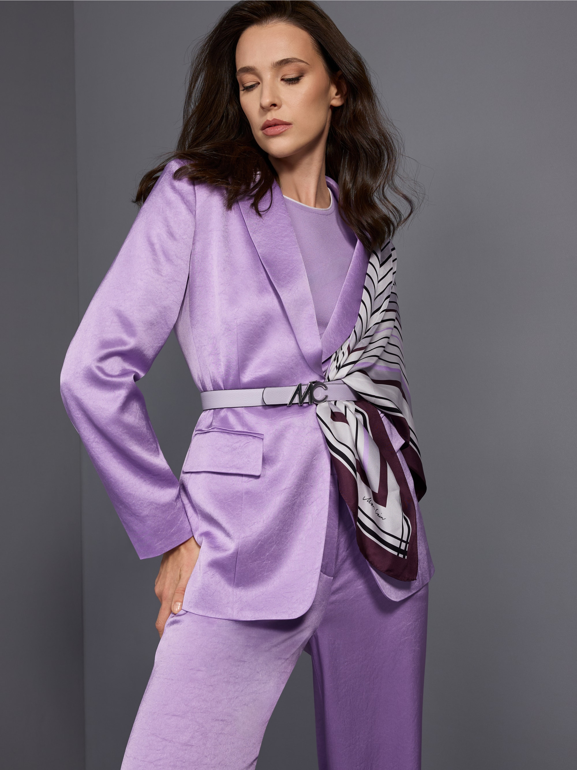 Silk scarf with a graphic design