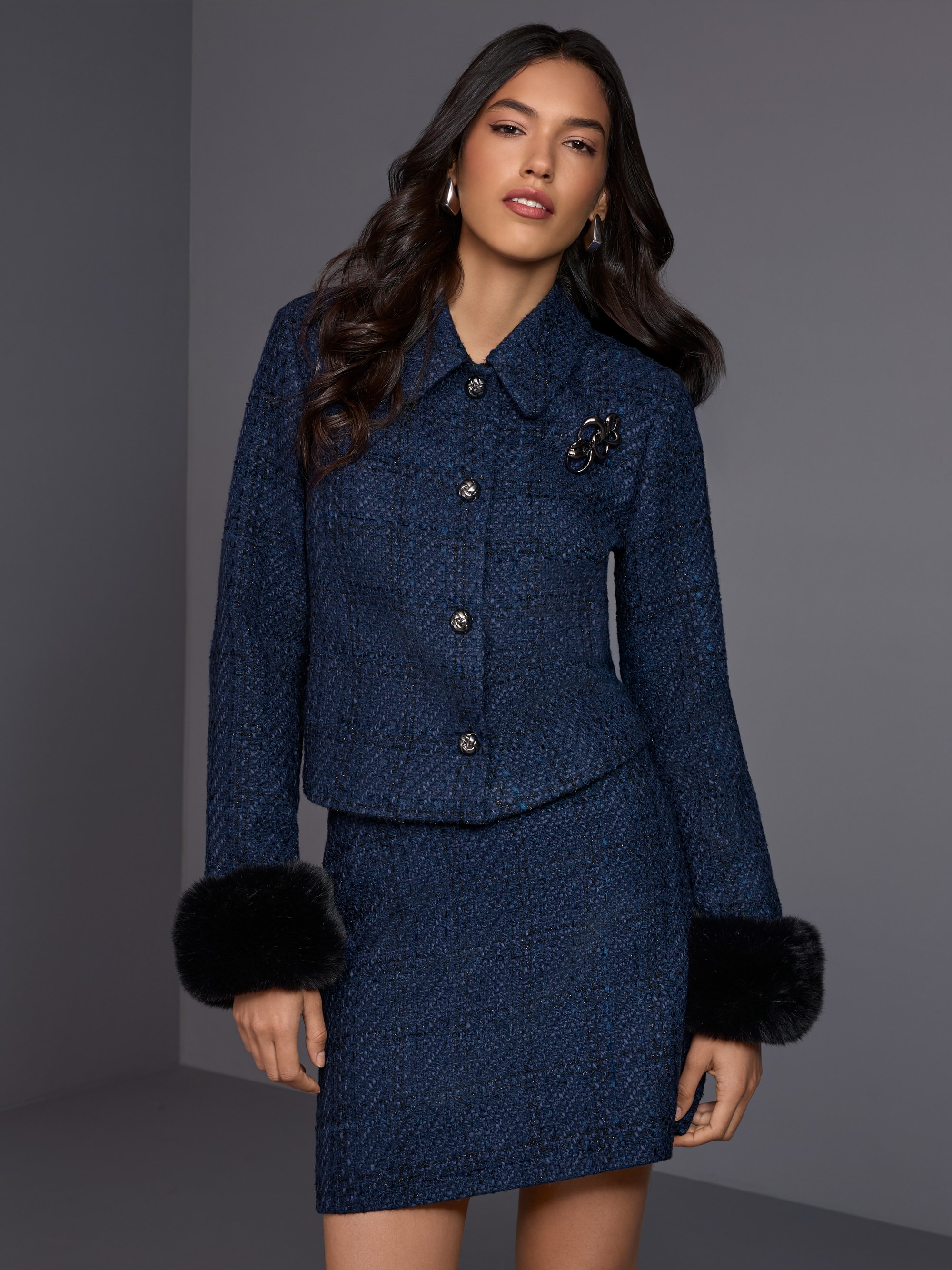 Tweed mini skirt