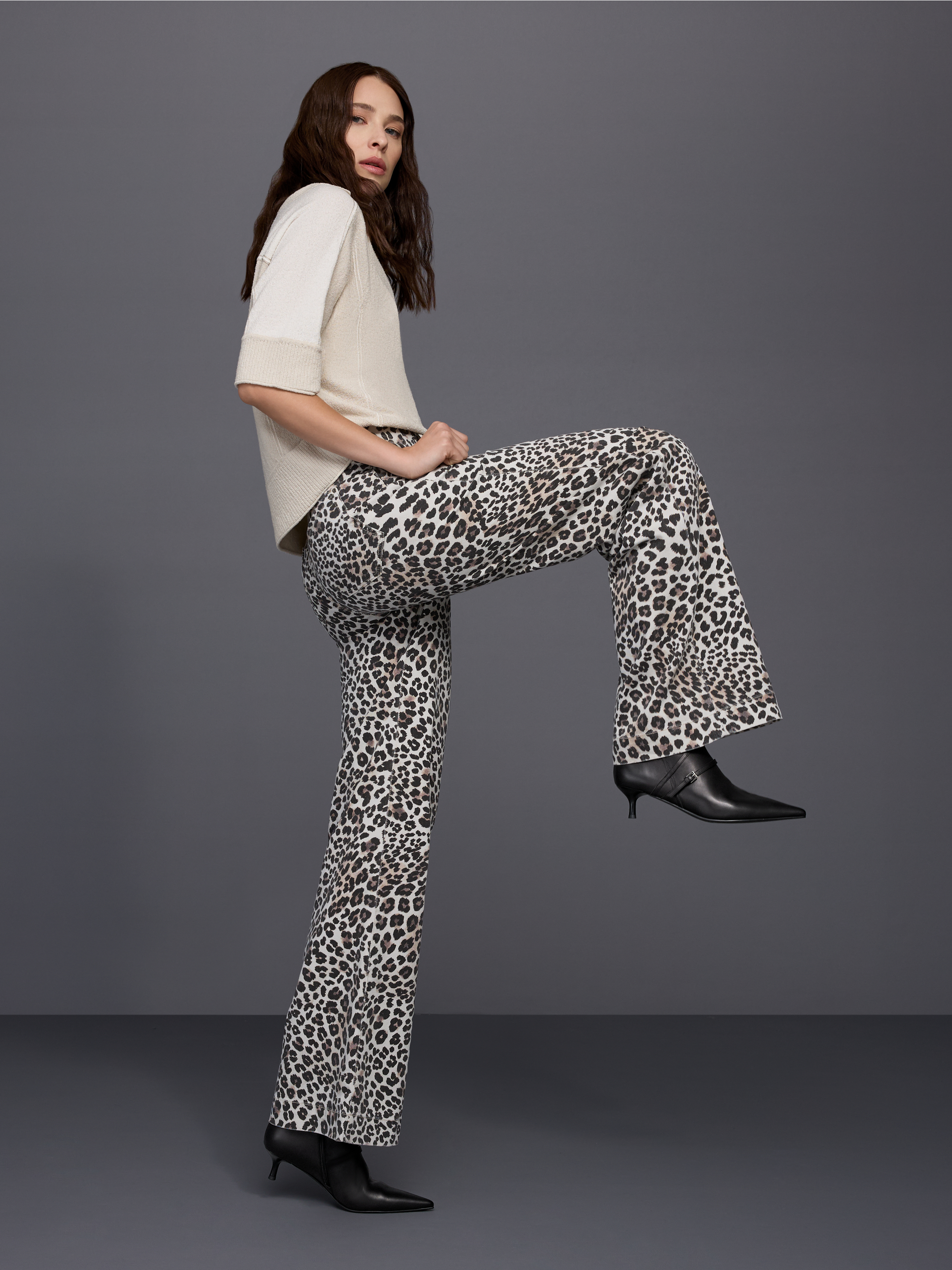 WARRI wide fit leopard print jeans