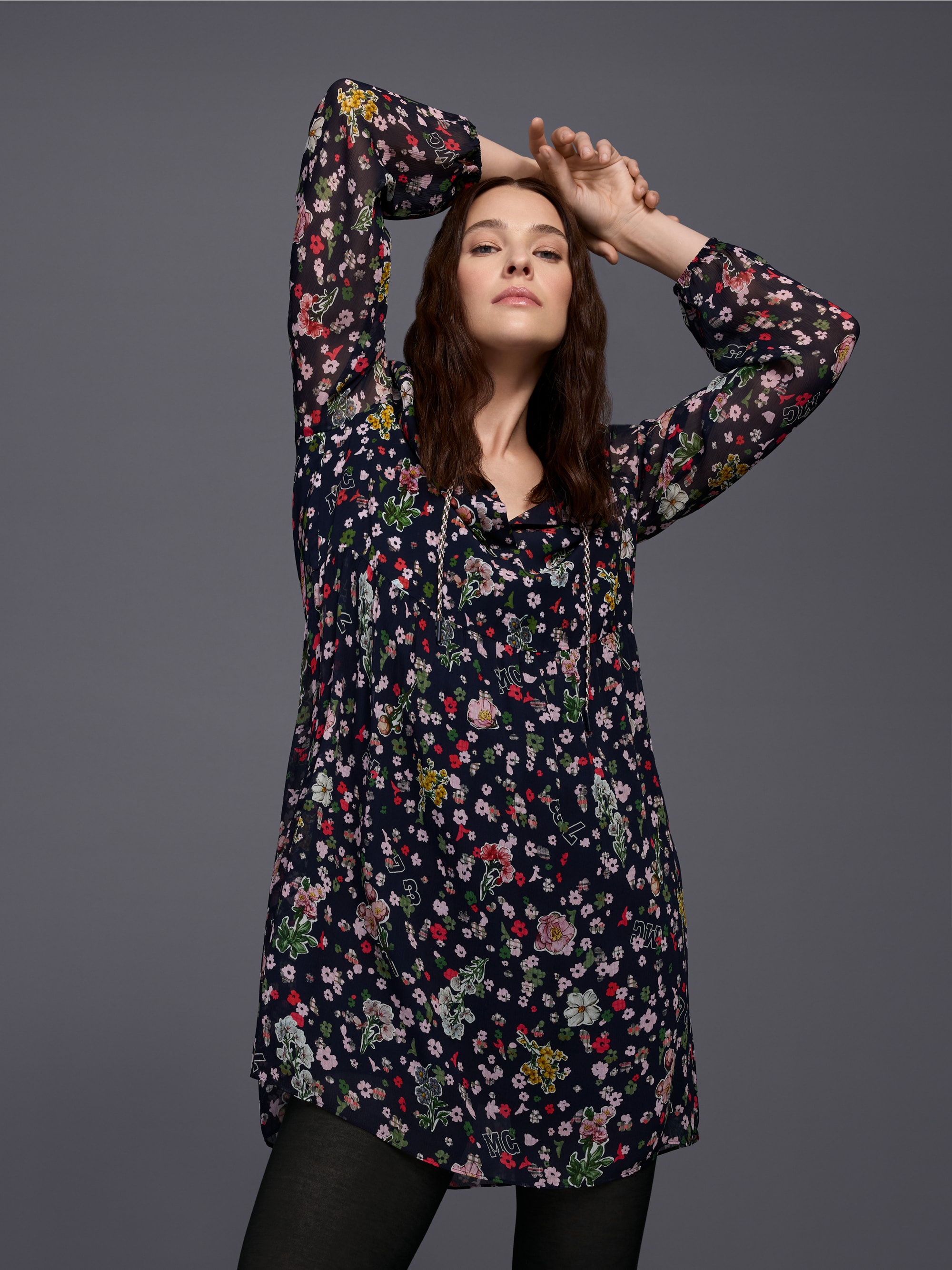Viscose dress with all-over print