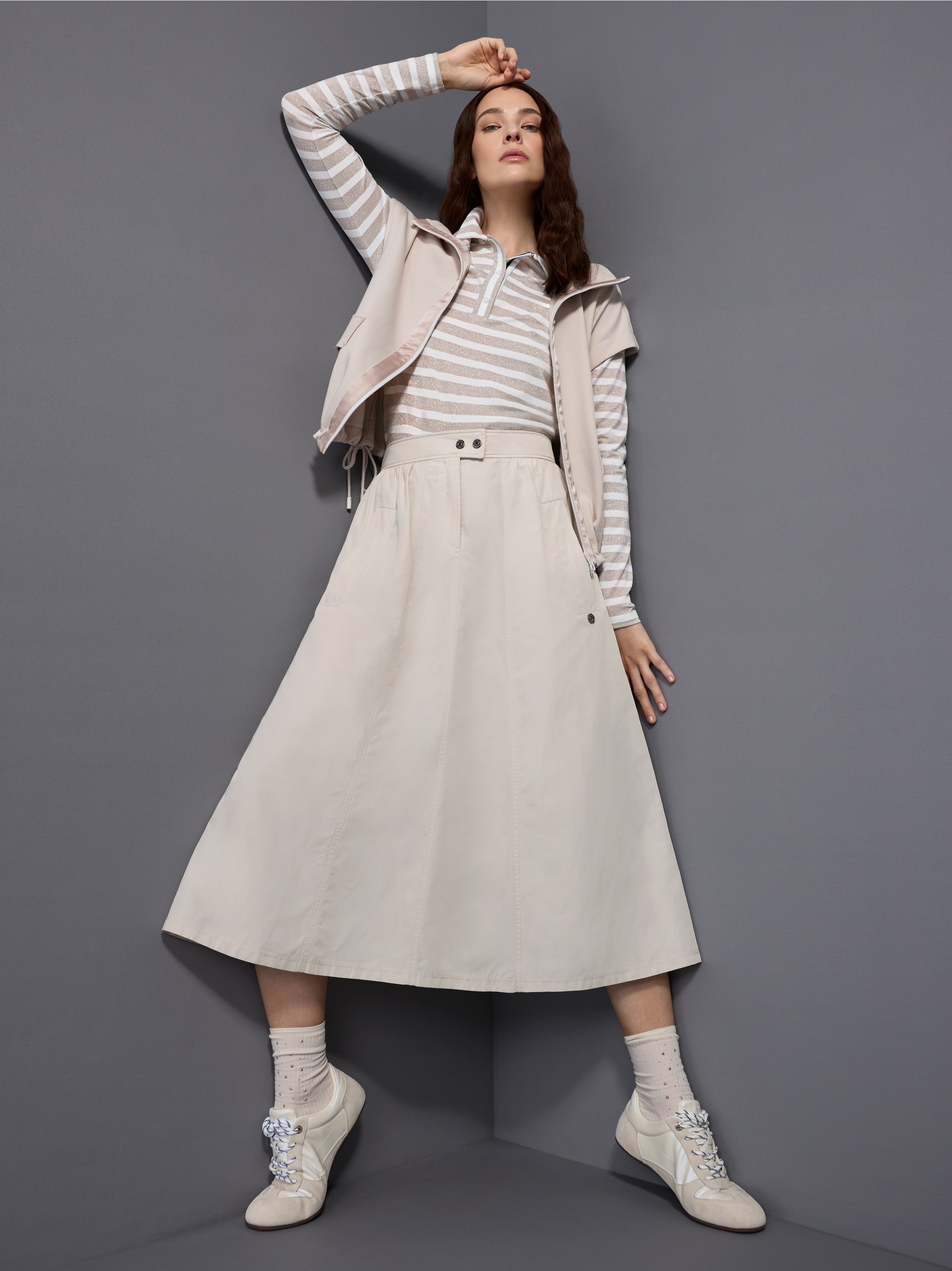 Gilet en mélange de coton à col camionneur