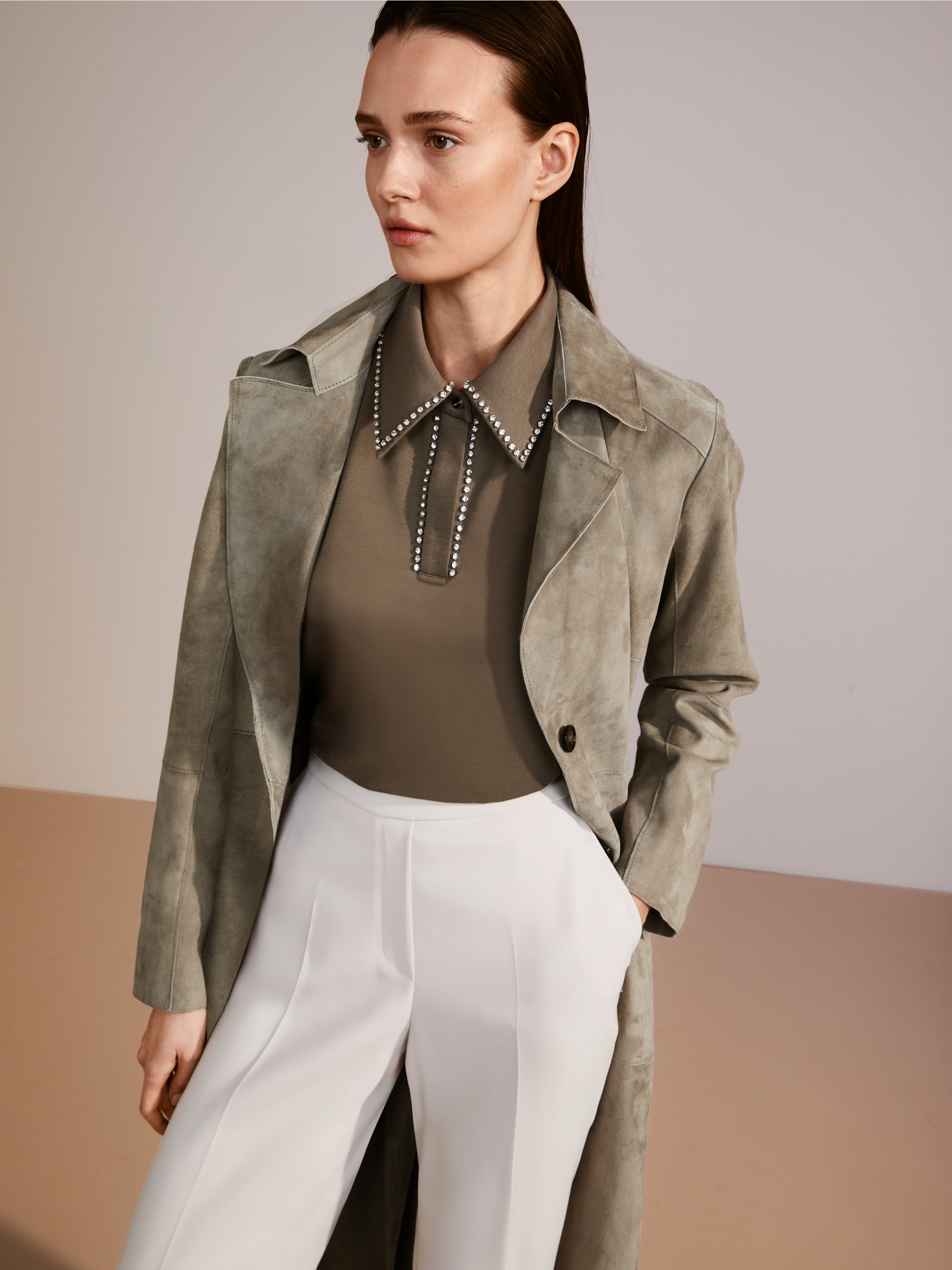 Polo-Shirt mit Strass-Besatz